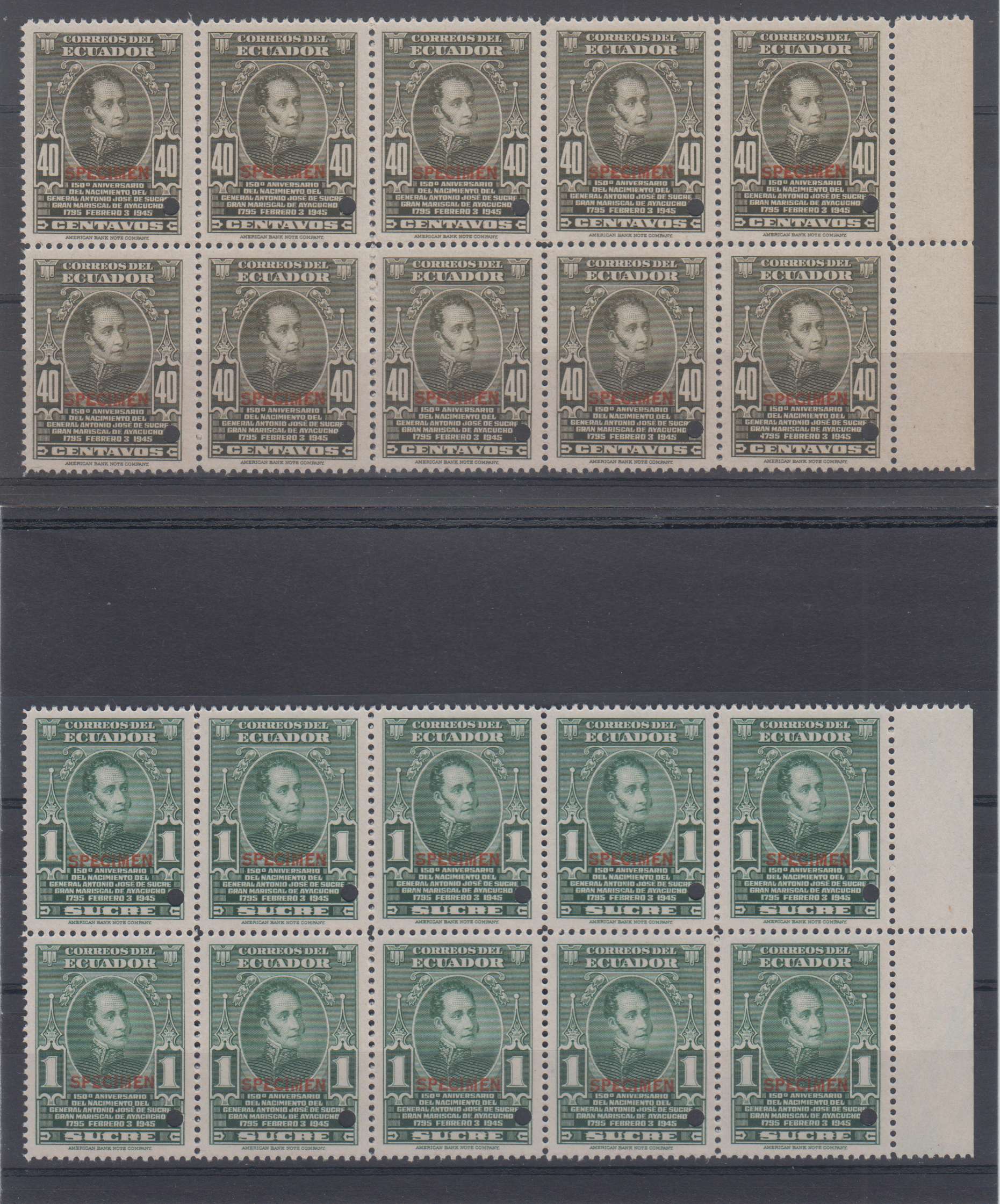 Ecuador 1945 — Sucre issue