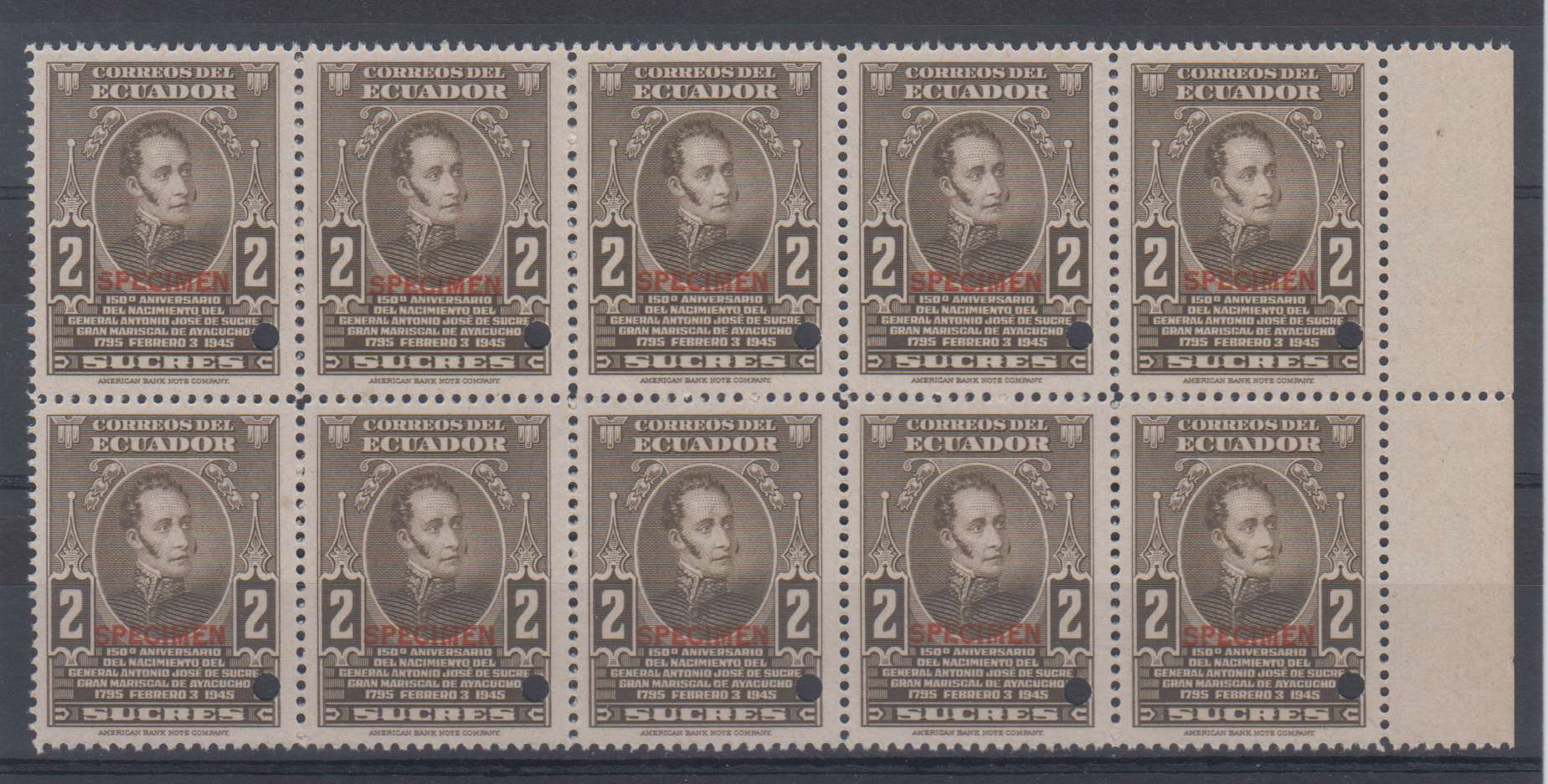 Ecuador 1945 — Sucre issue