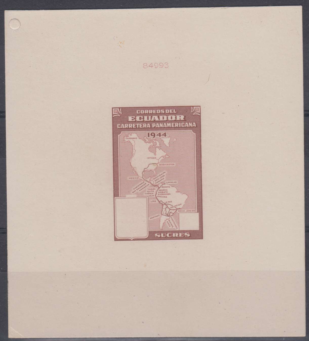 Ecuador 1946 — Map OF Panamerican Highway