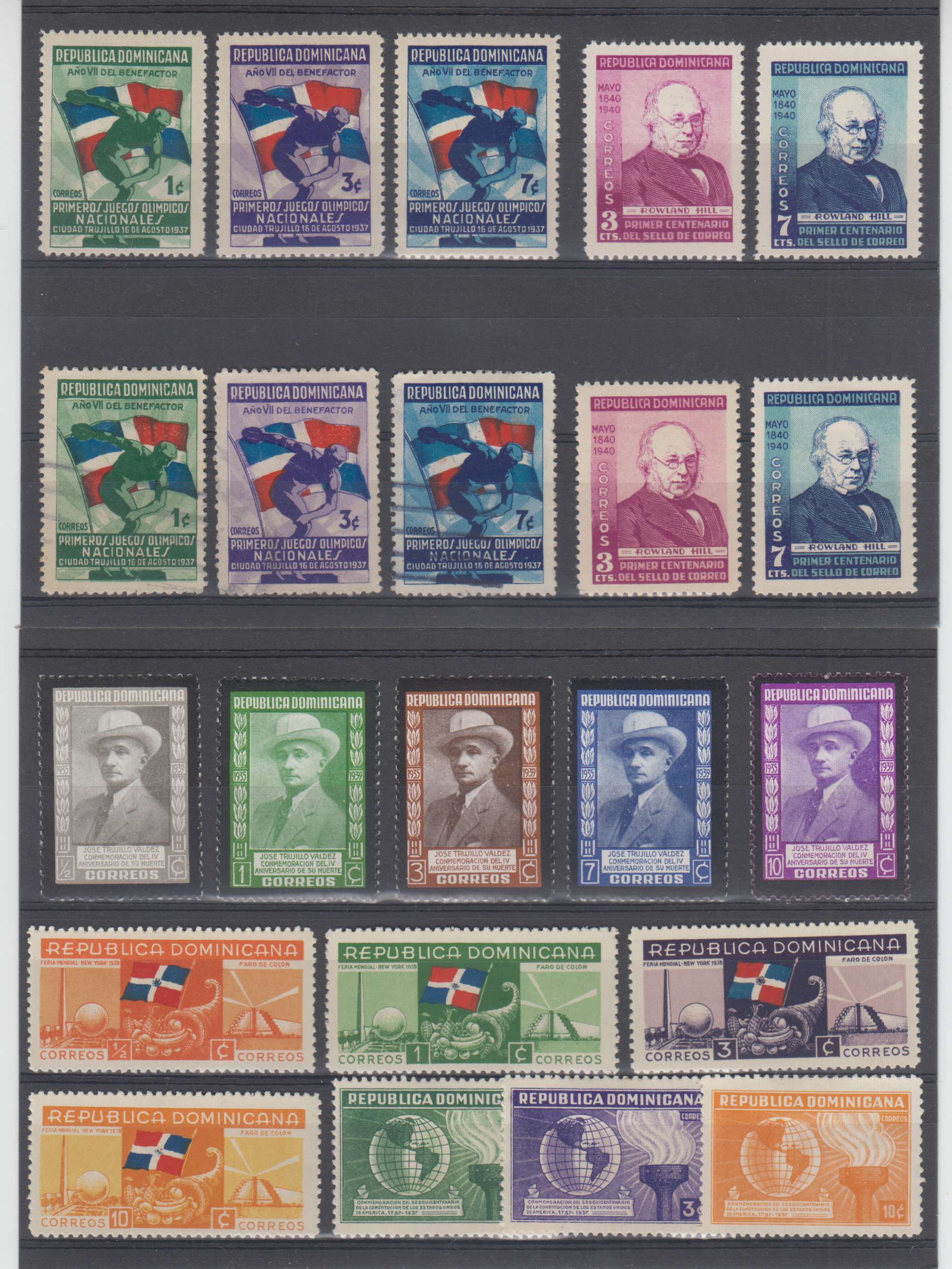 Dominican Republic 1919 — Scott 219, 326-328, 332-334, 342-350, 356-357 & 383-388