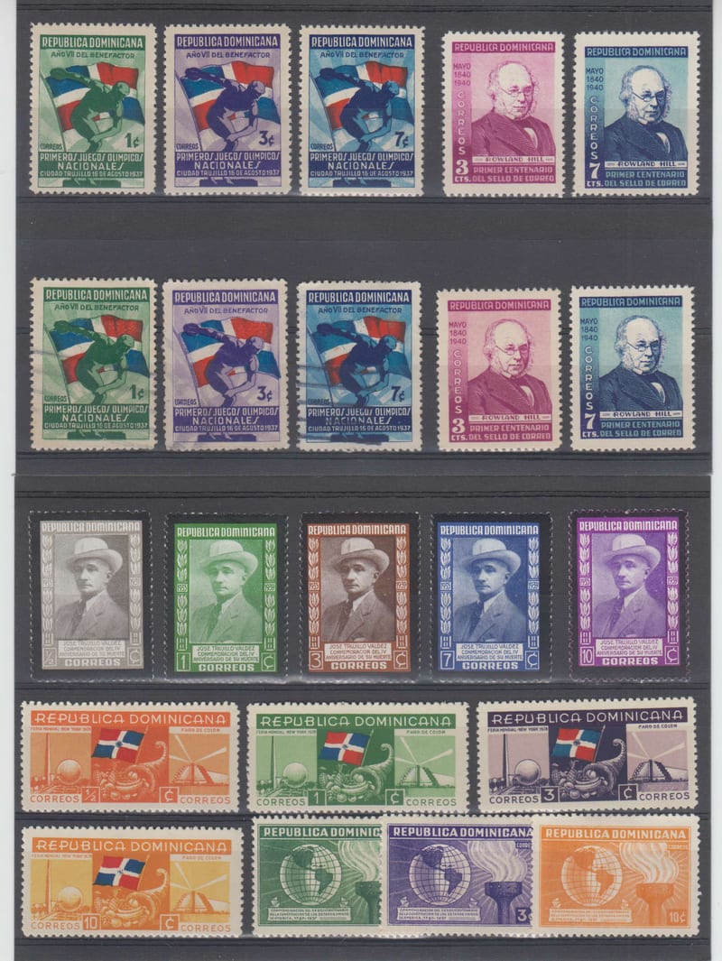 Dominican Republic 1919 — Scott 219, 326-328, 332-334, 342-350, 356-357 & 383-388