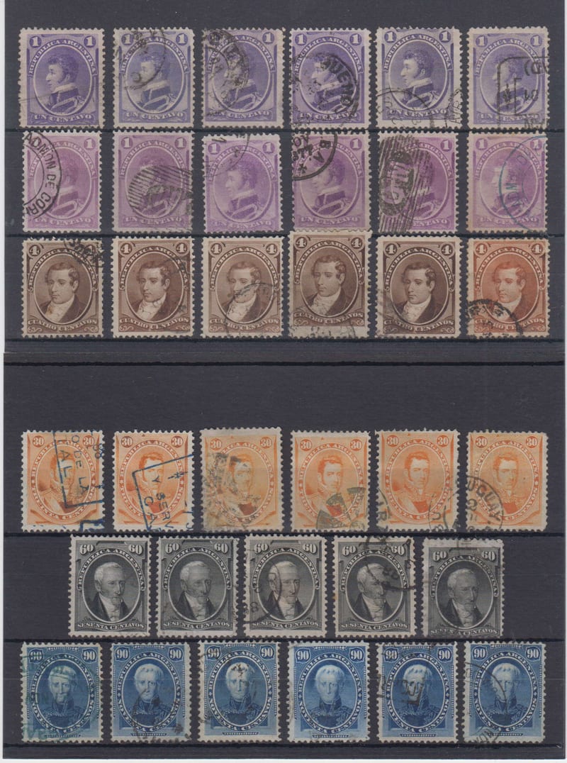 Argentina 1873 — Scott 22-26 & 23a