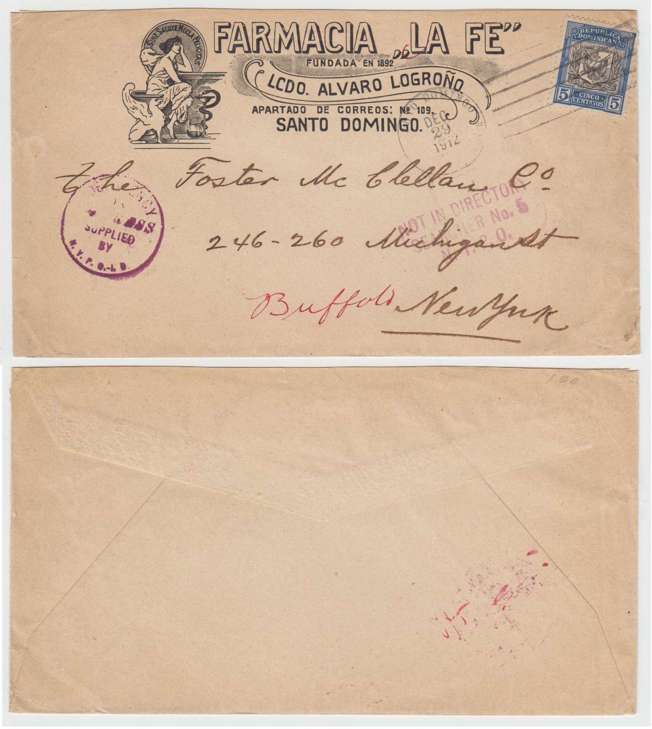 Dominican Republic 1912 — Dec 12