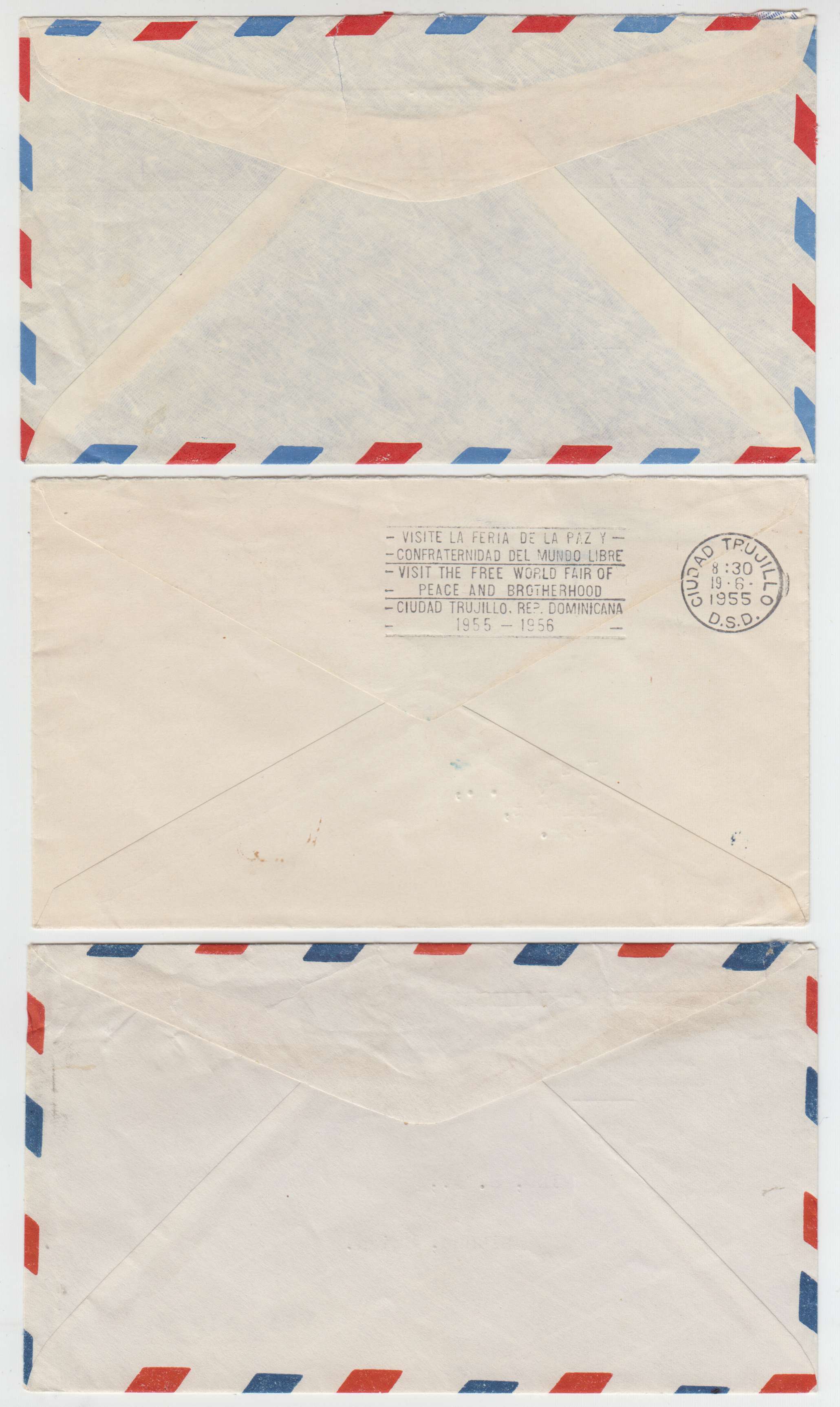 Dominican Republic 1945 — Collection of 13 air mail or R-airmail covers to Villeret, Bern or Bienne, Switzerland…