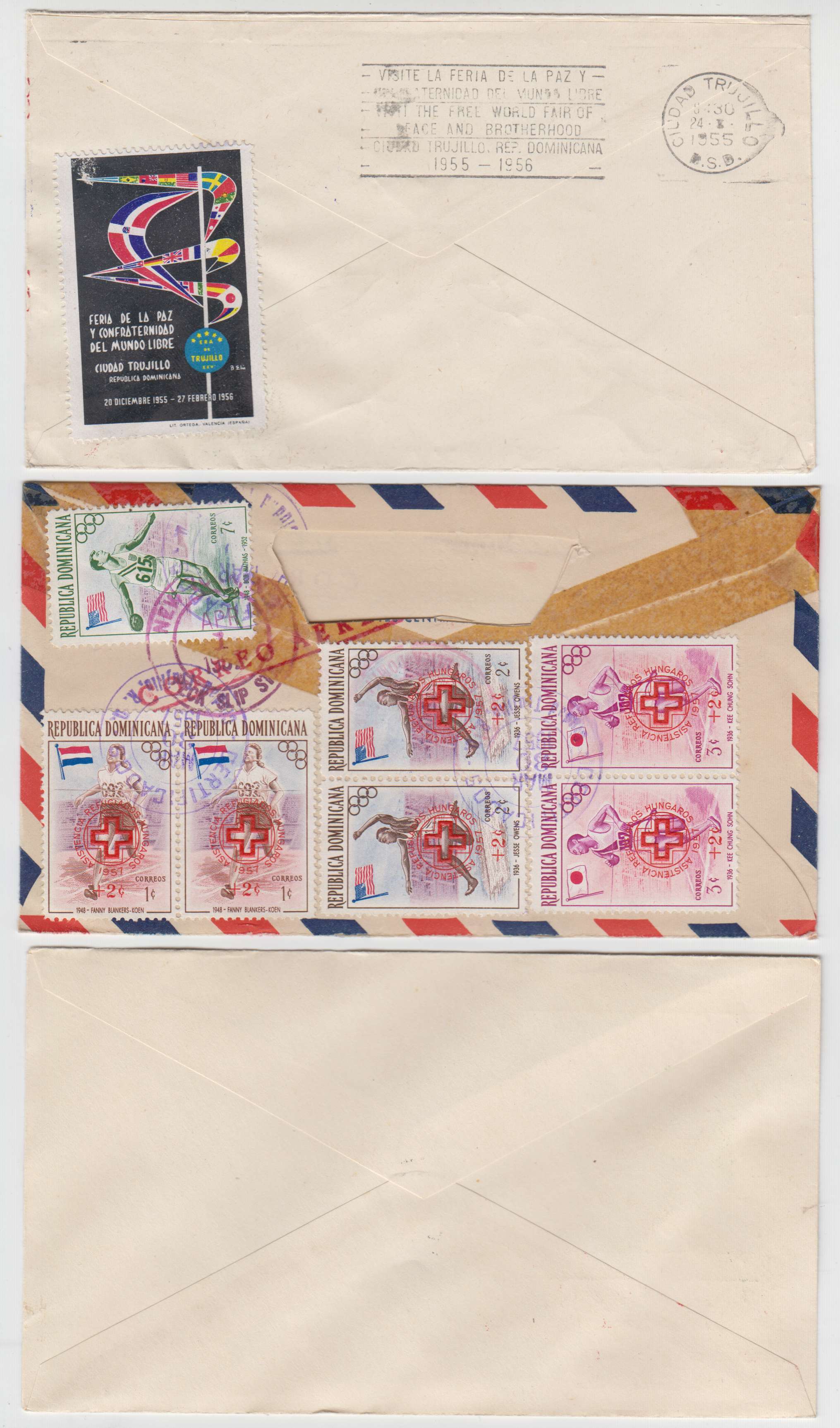 Dominican Republic 1952 — Selection of 11 airmail covers to New York or Switzerland (one unadressed)