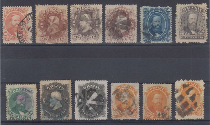Brazil 1866 — Scott 53-60