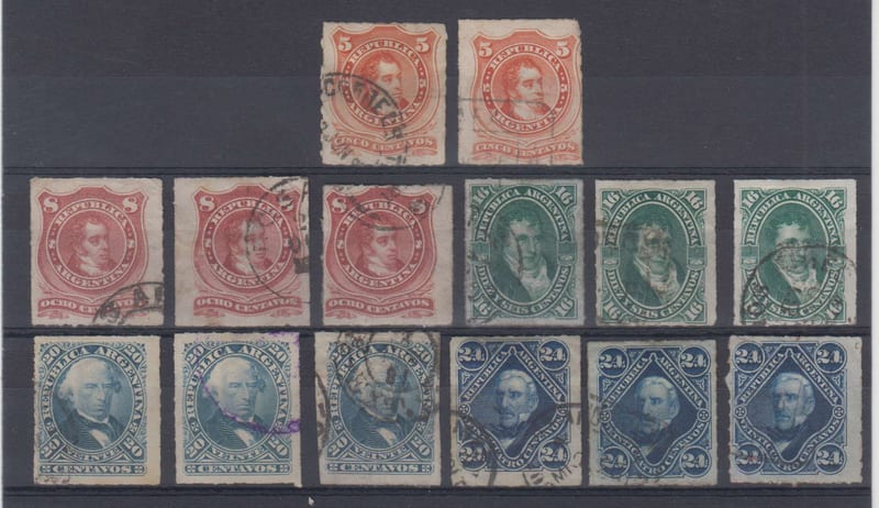 Argentina 1876 — Scott 33-37