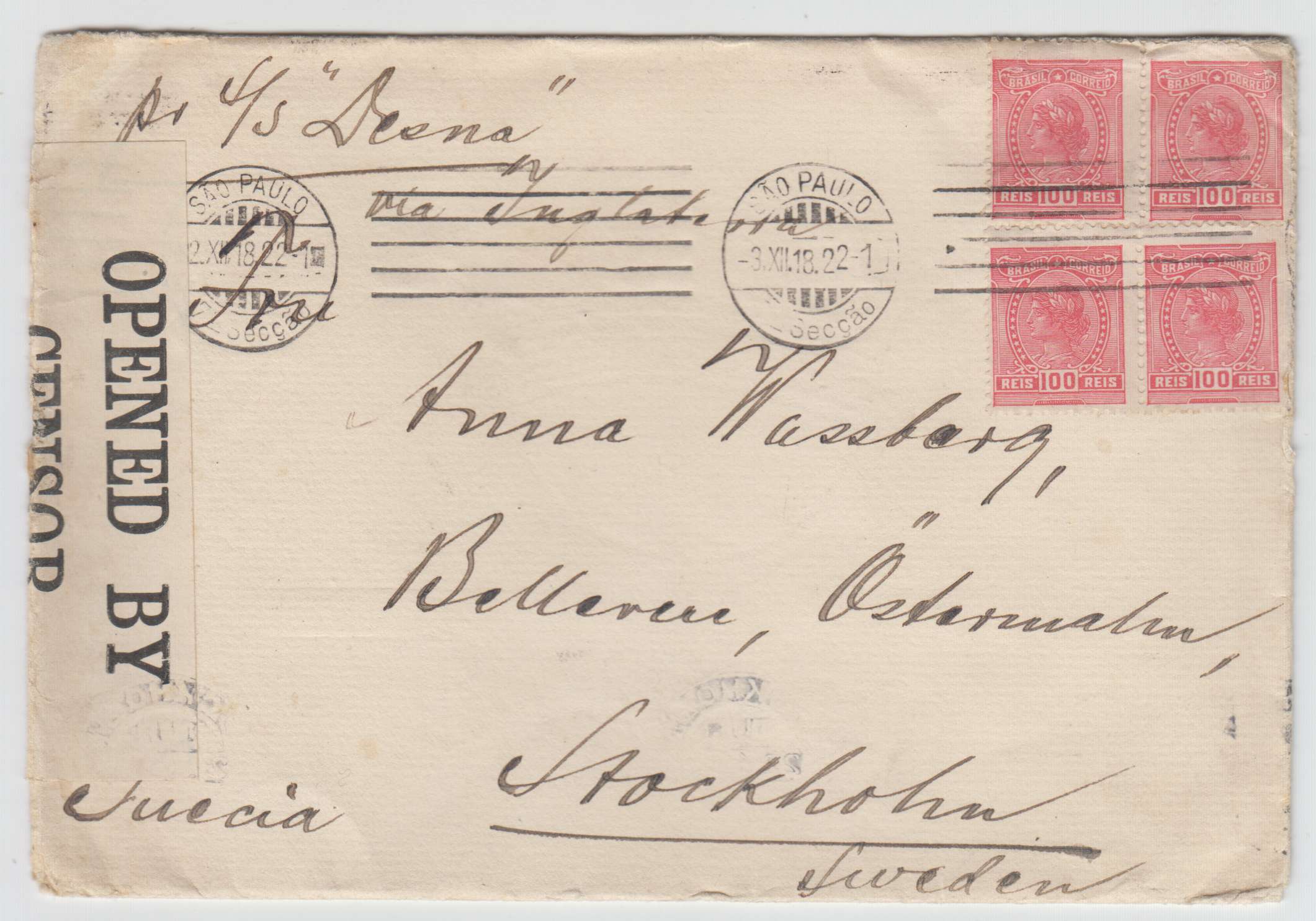 Brazil 1911 — Selection of 4 items including 1911