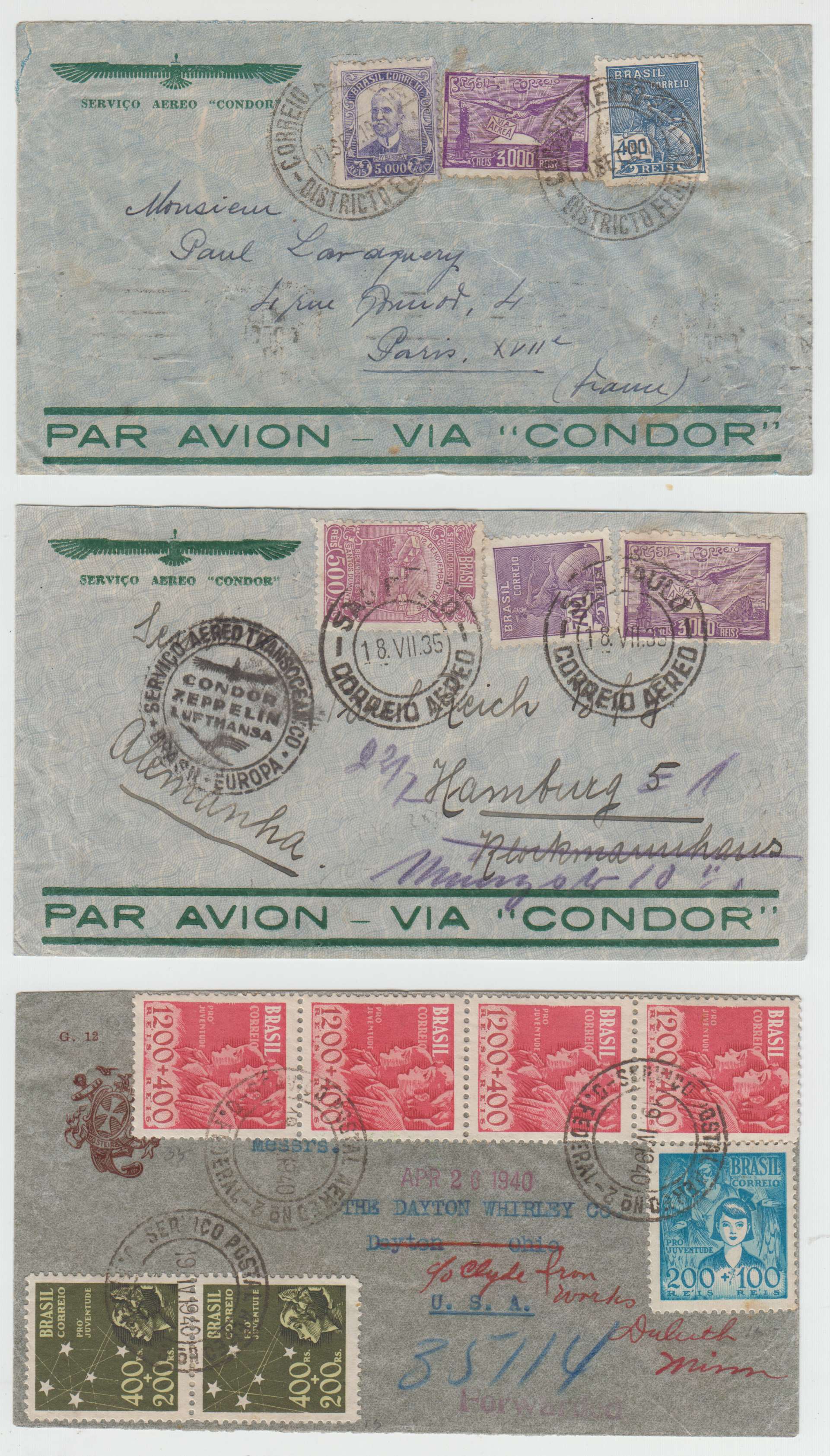 Brazil 1937 — Selection of 4 items including 1934