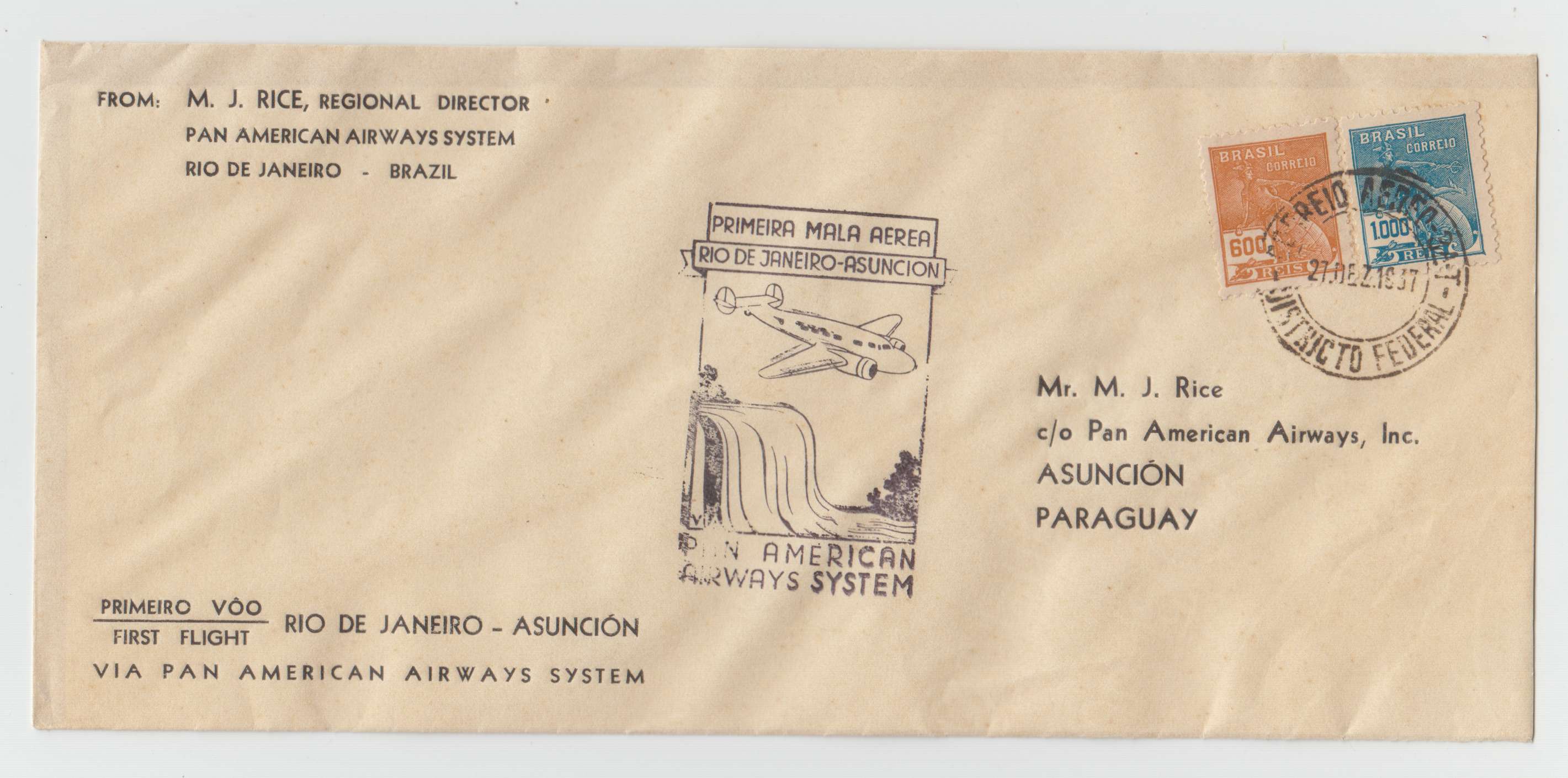 Brazil 1937 — Group of 5 FF covers