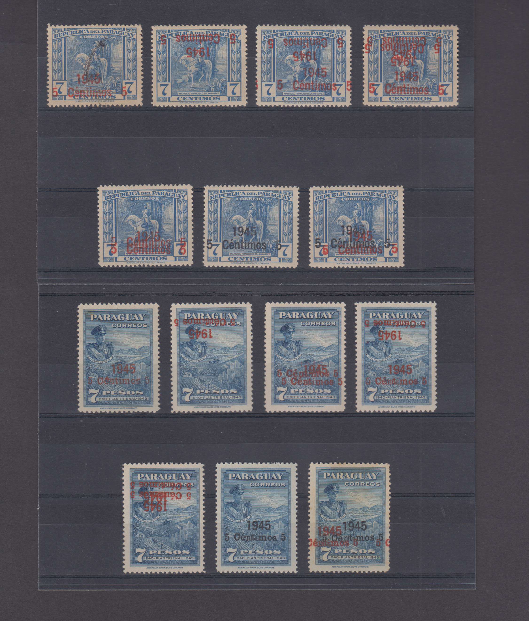 Paraguay 1945 — Scott 427-429