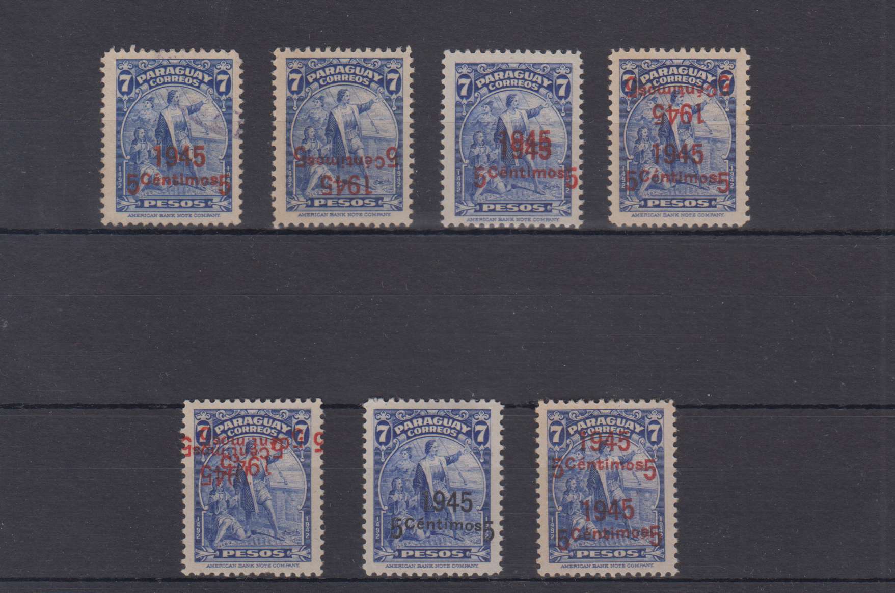 Paraguay 1945 — Scott 427-429