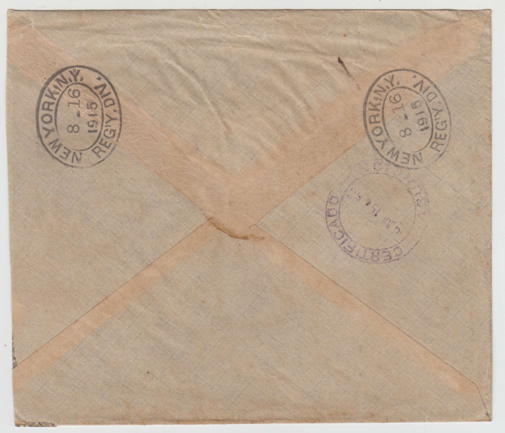 Paraguay 1915 — R-Cover to Puert Rico
