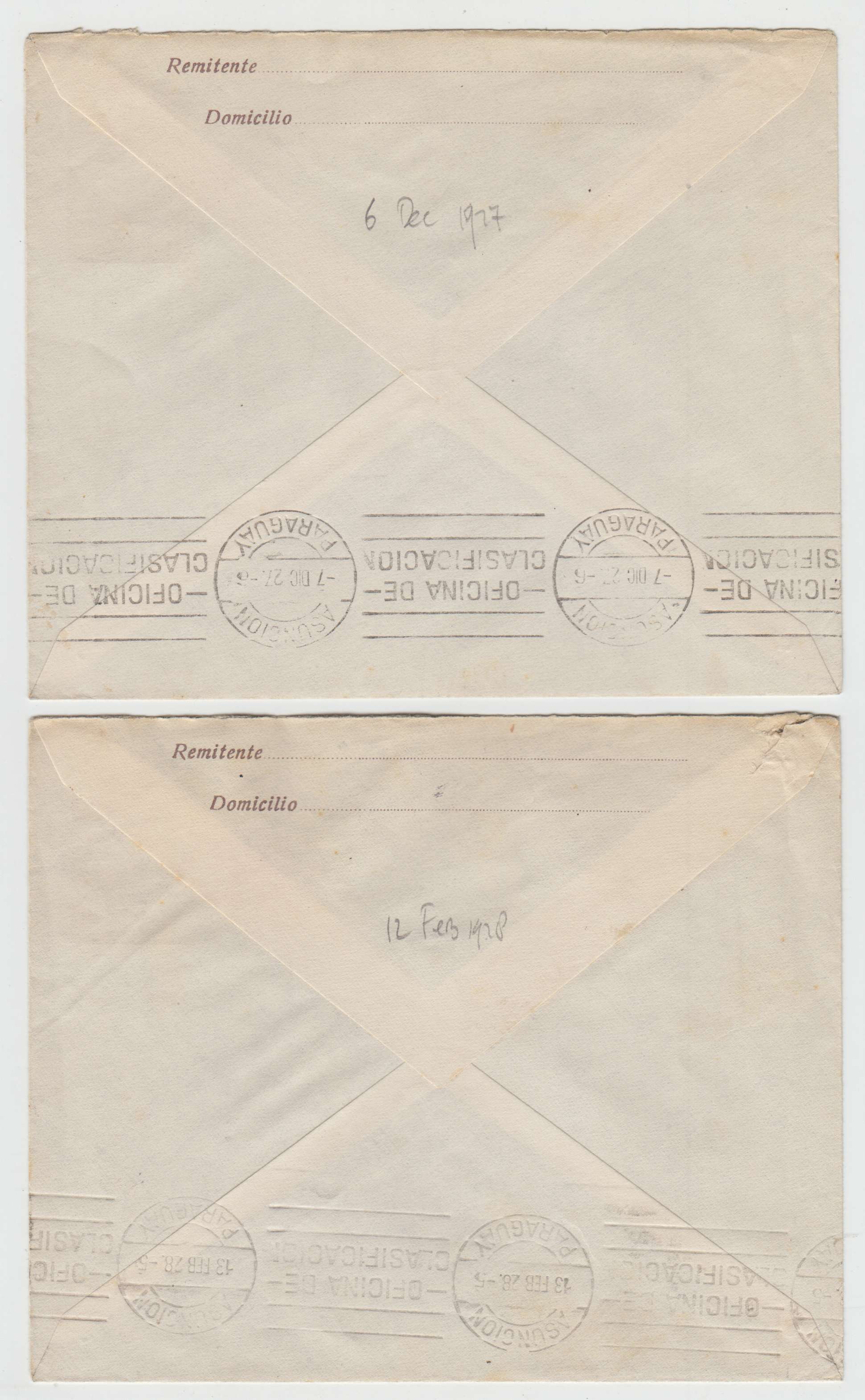 Paraguay 1927 — Envelopes