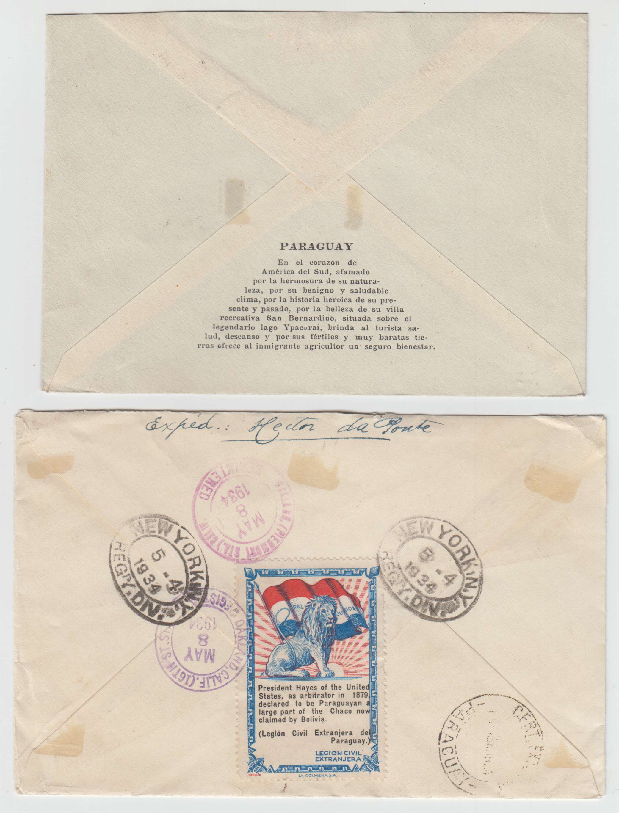 Paraguay 1933 — Columbus issue & Foreign Legion Labels