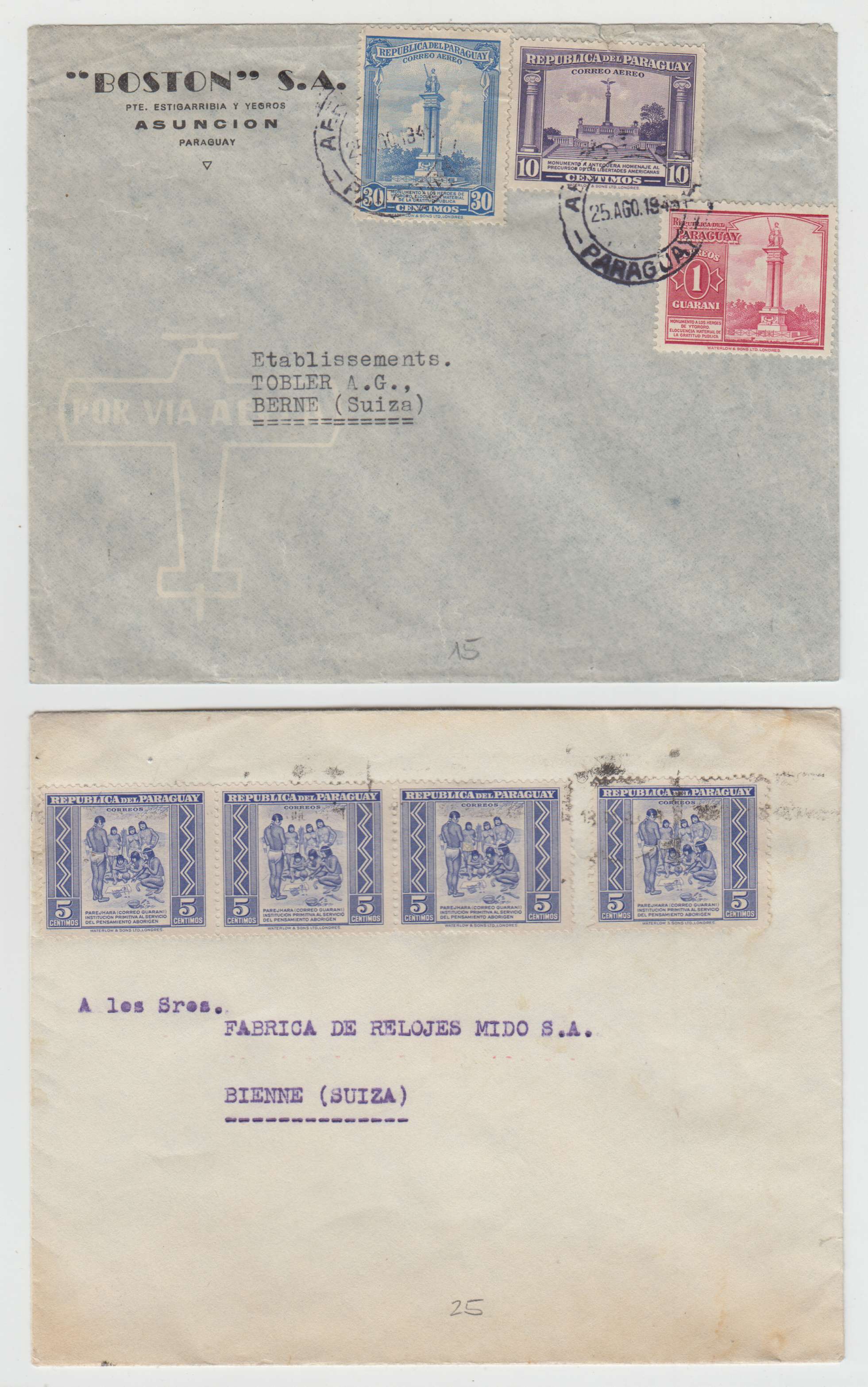 Paraguay 1945 — Defins 1944-46 issues