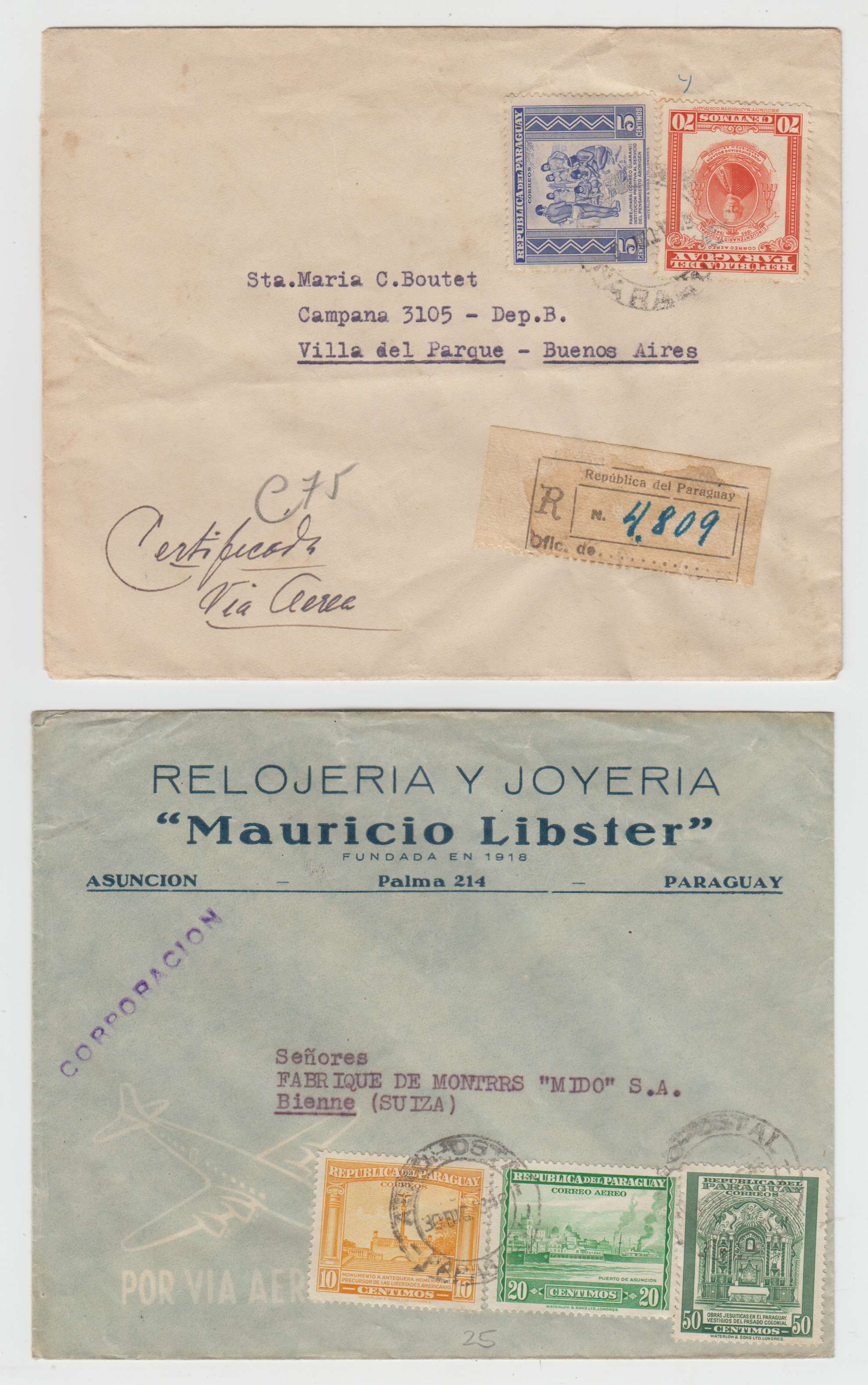 Paraguay 1945 — Defins 1944-46 issues