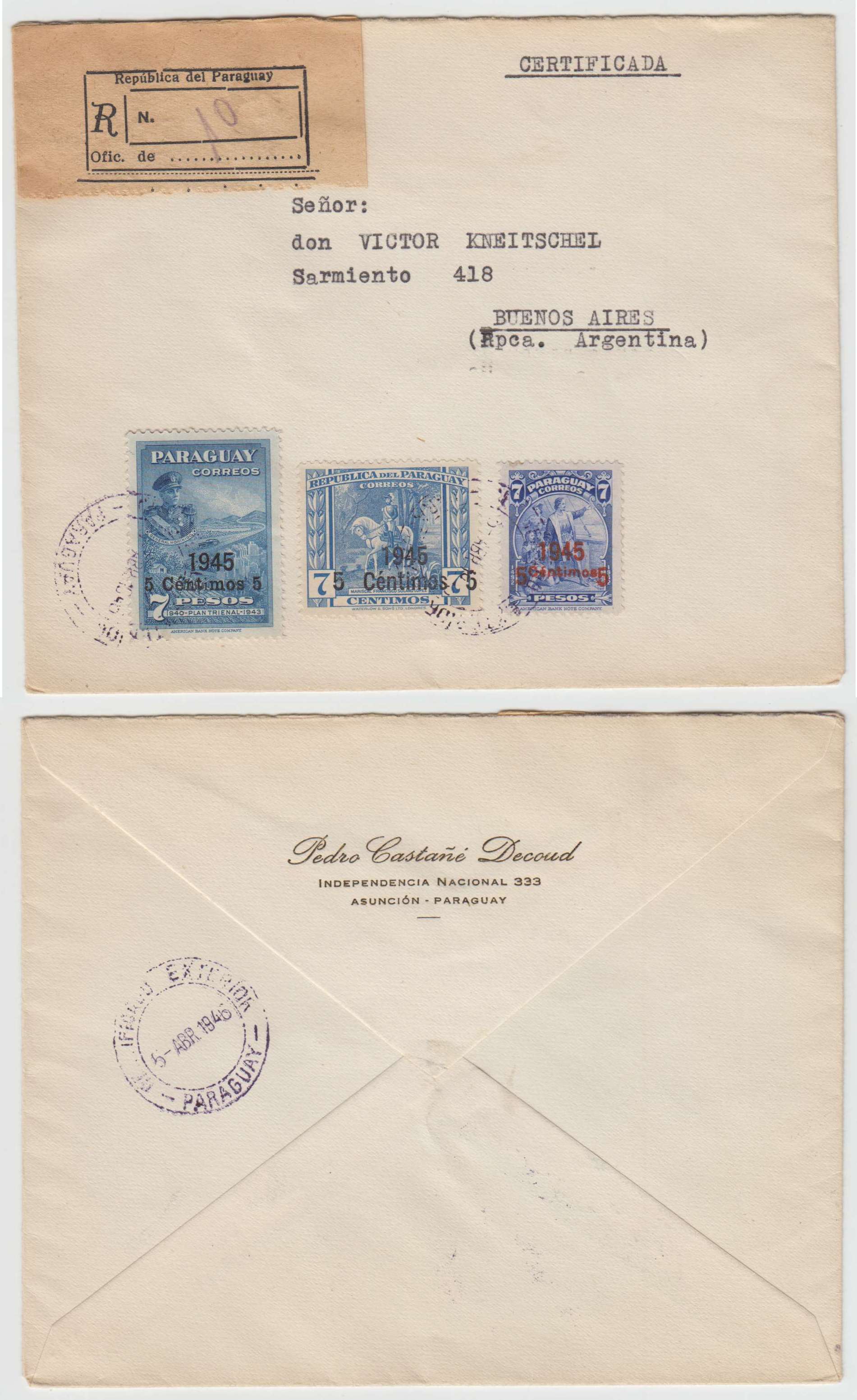 Paraguay 1946 — Abril 5