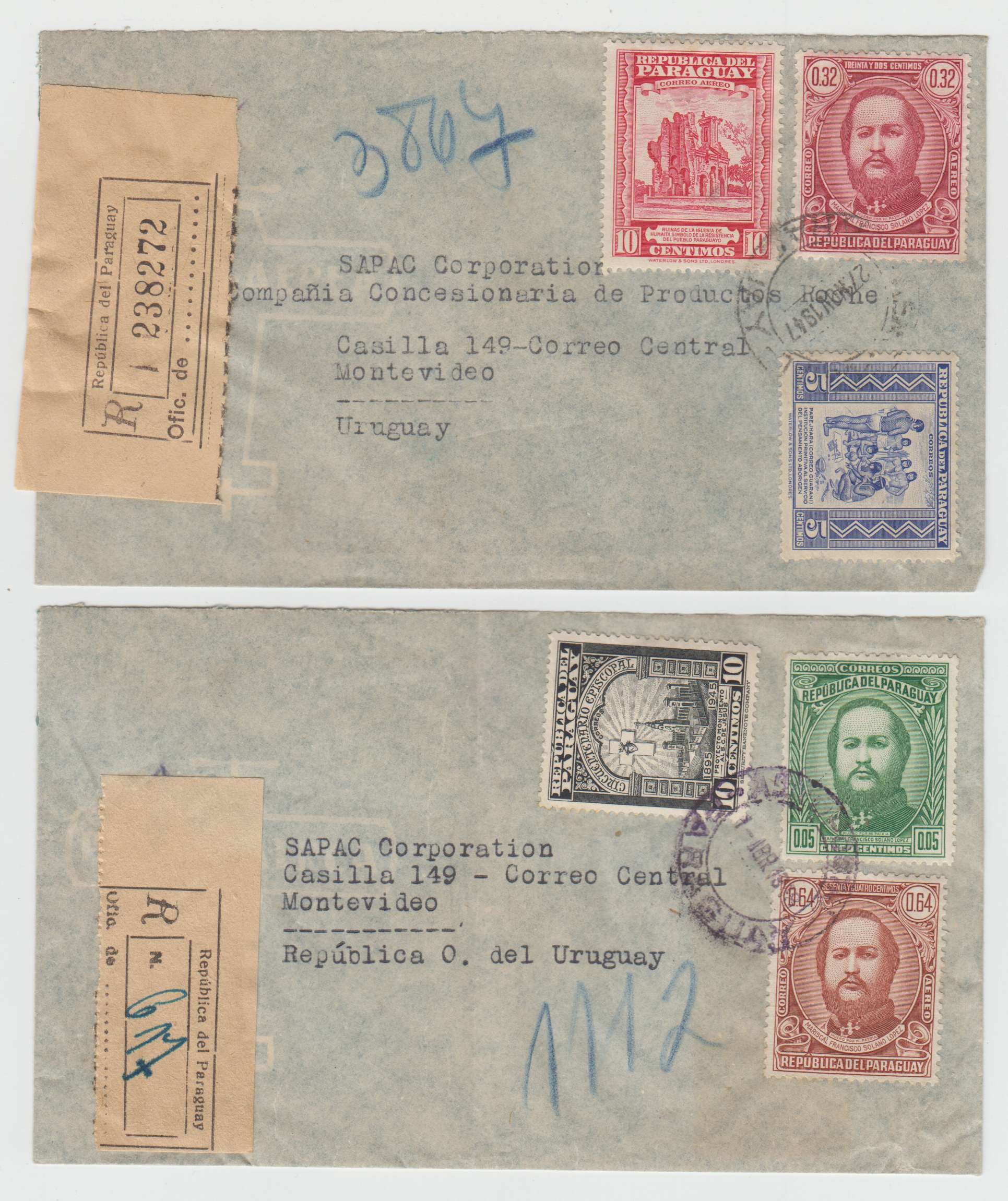 Paraguay 1947 — Solano Lopez issues