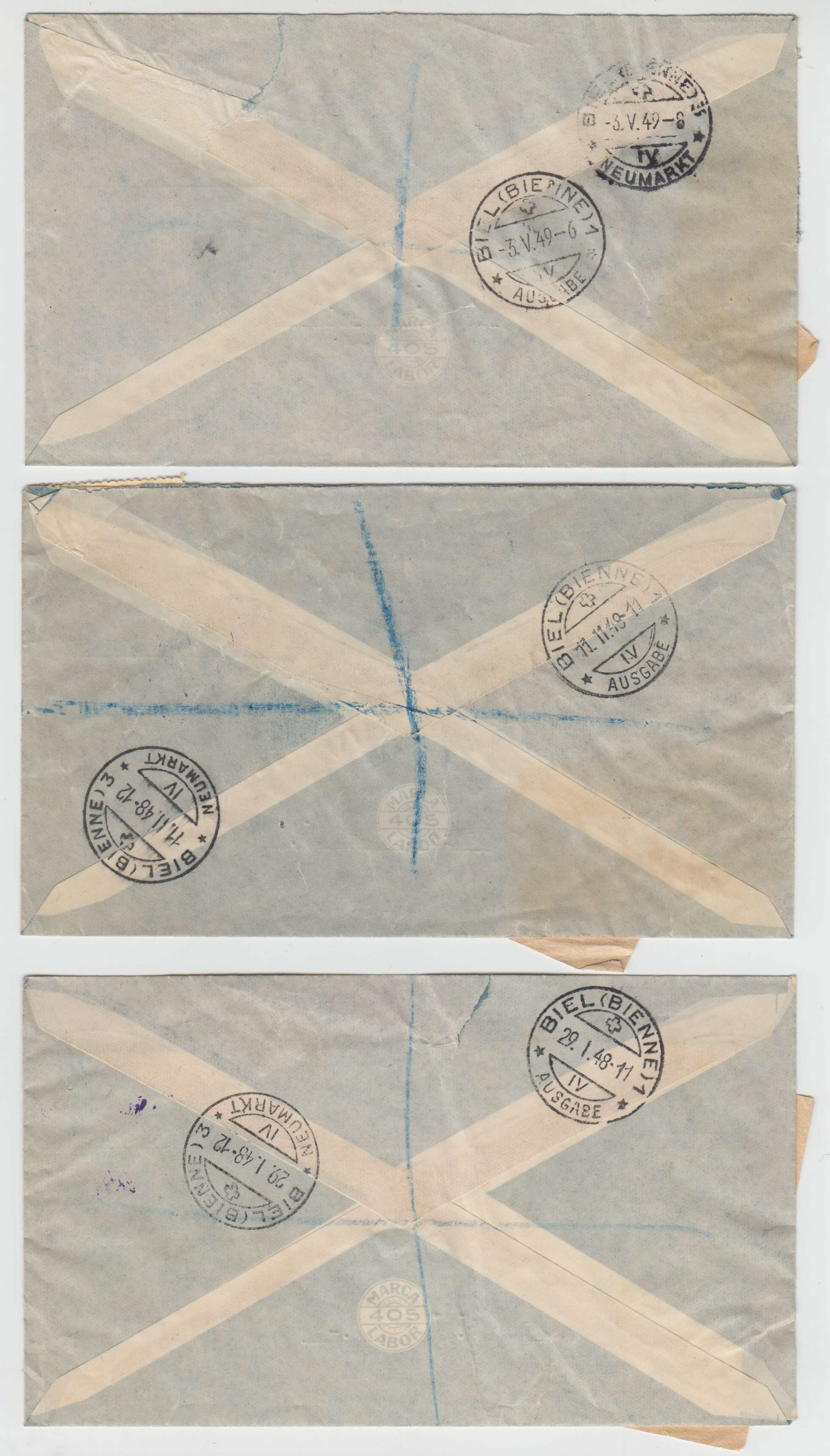 Paraguay 1948 — Archbishop of Asuncion issue on 9 covers including two Ff's to La Paz & Houston, Tx by…