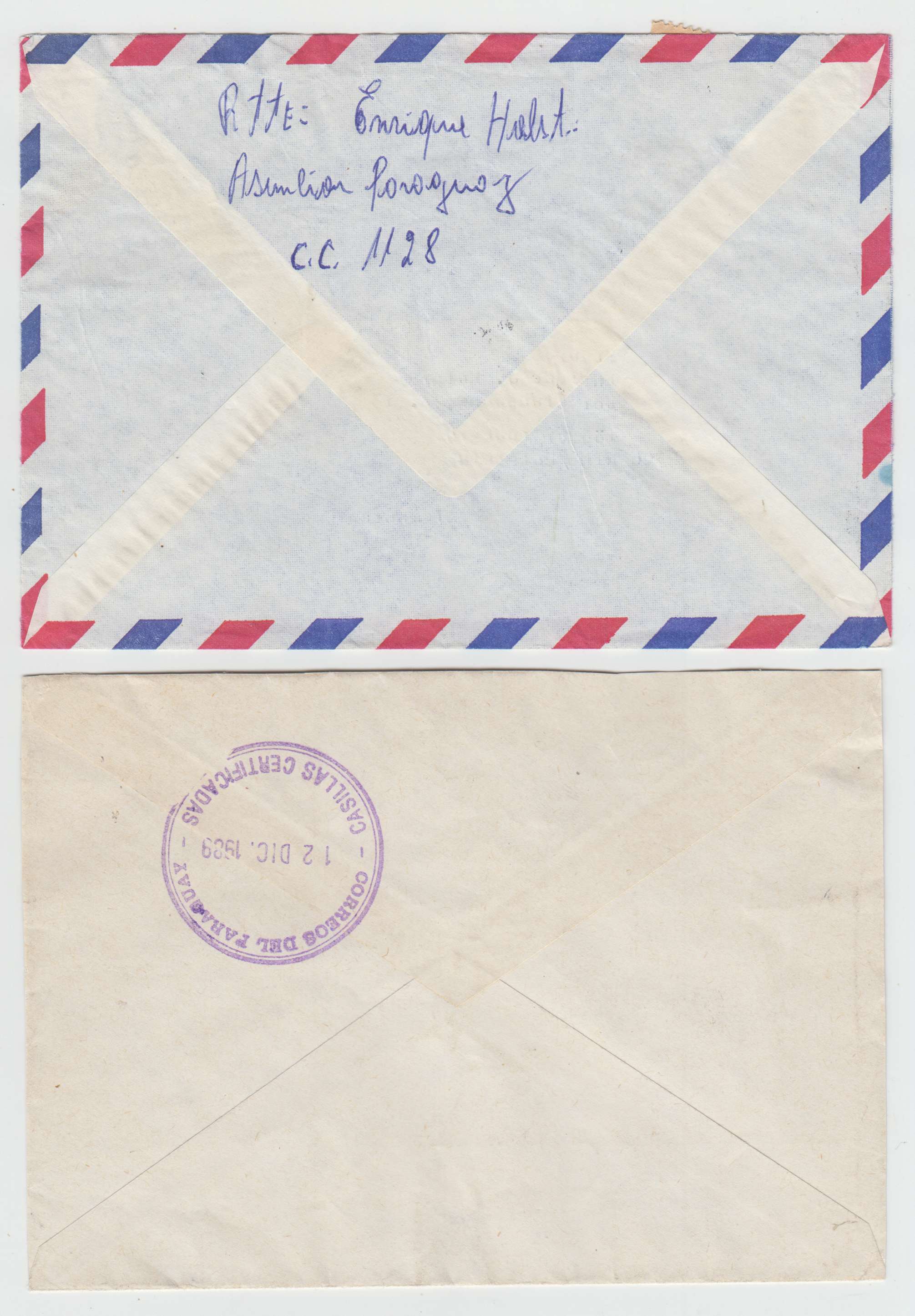 Paraguay 1950 — Better selection of 9 covers including two scarce "CORREO Paraguayo/franqueo…