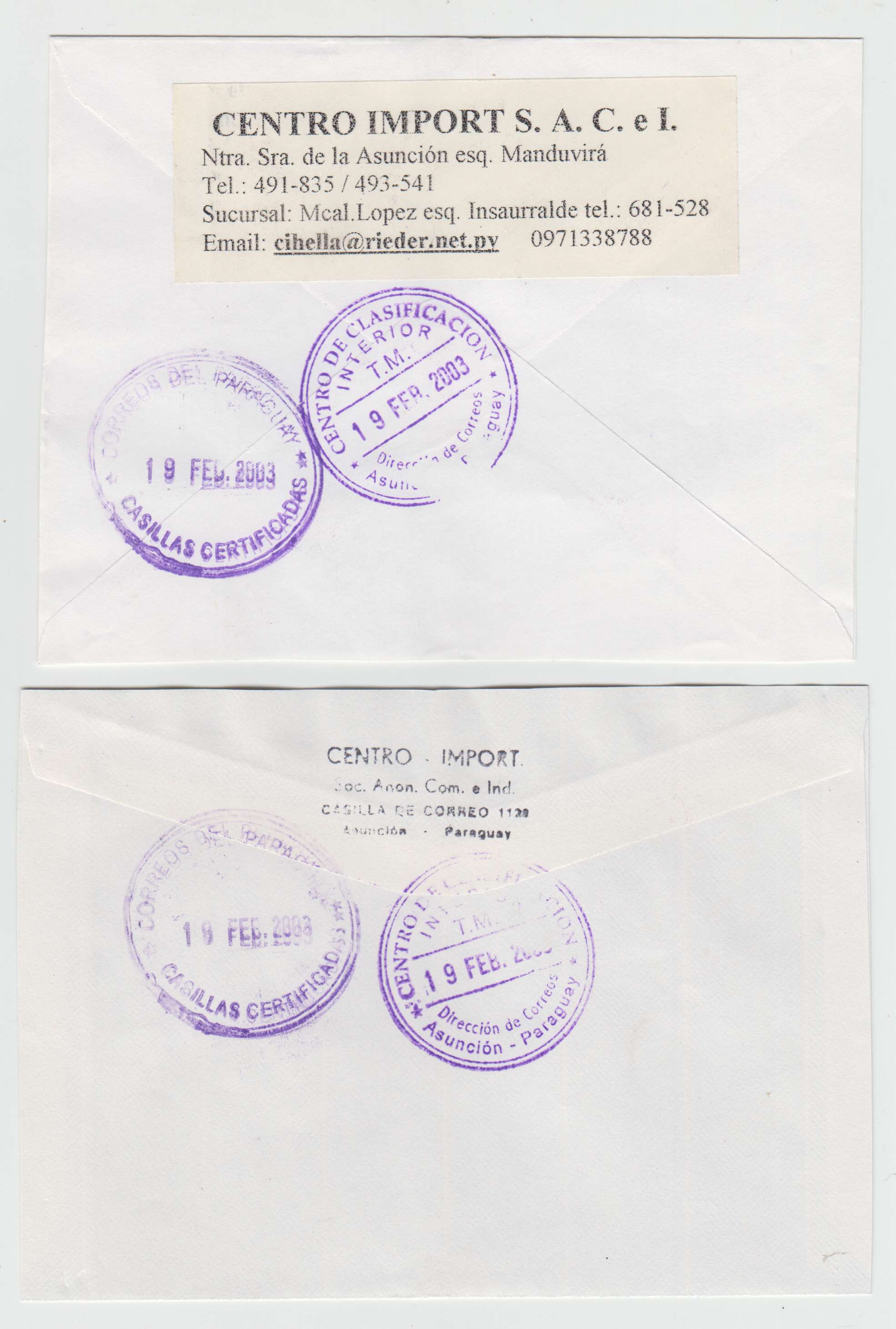 Paraguay 1950 — Better selection of 9 covers including two scarce "CORREO Paraguayo/franqueo…