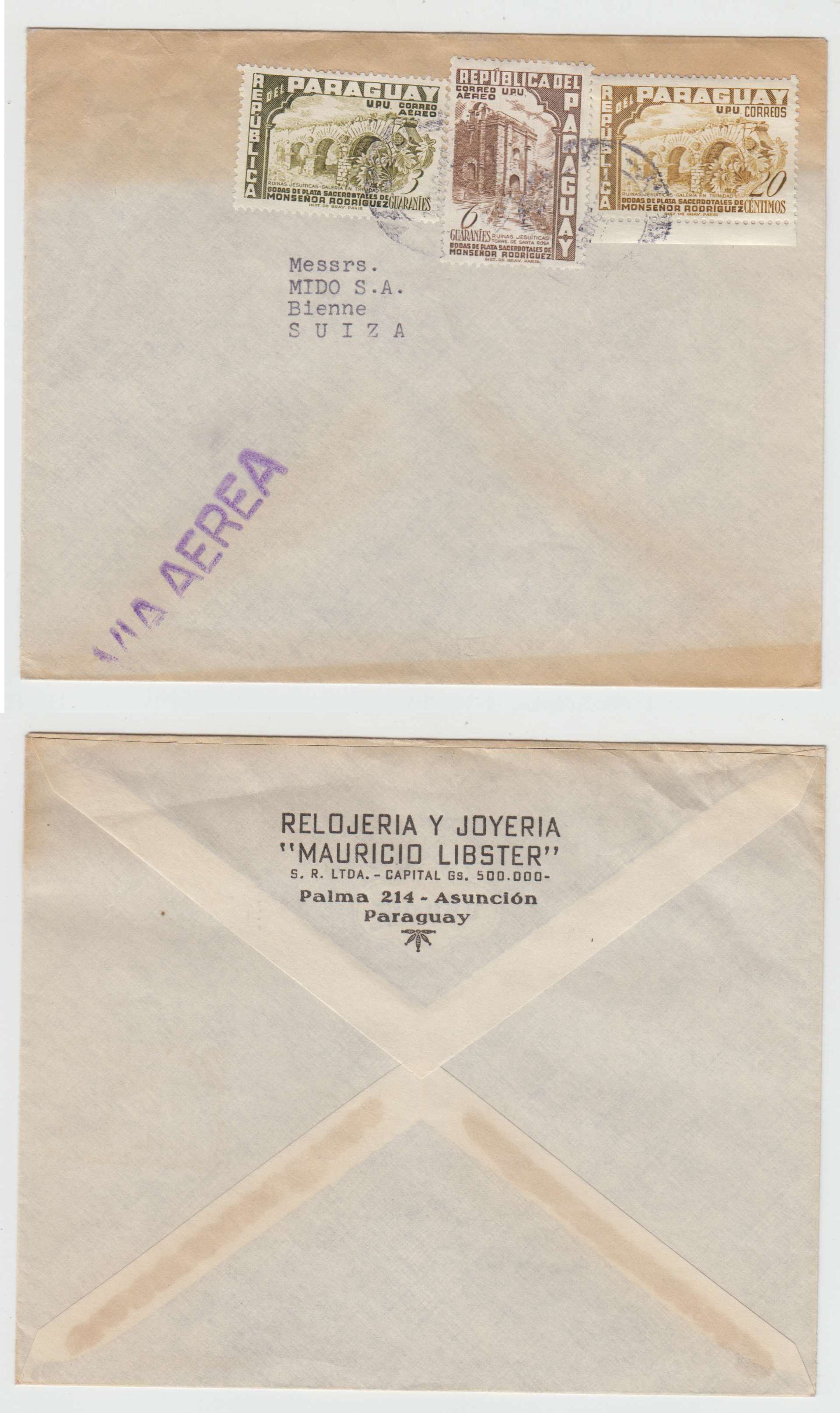 Paraguay 1956 — Jesuitic Ruin issue