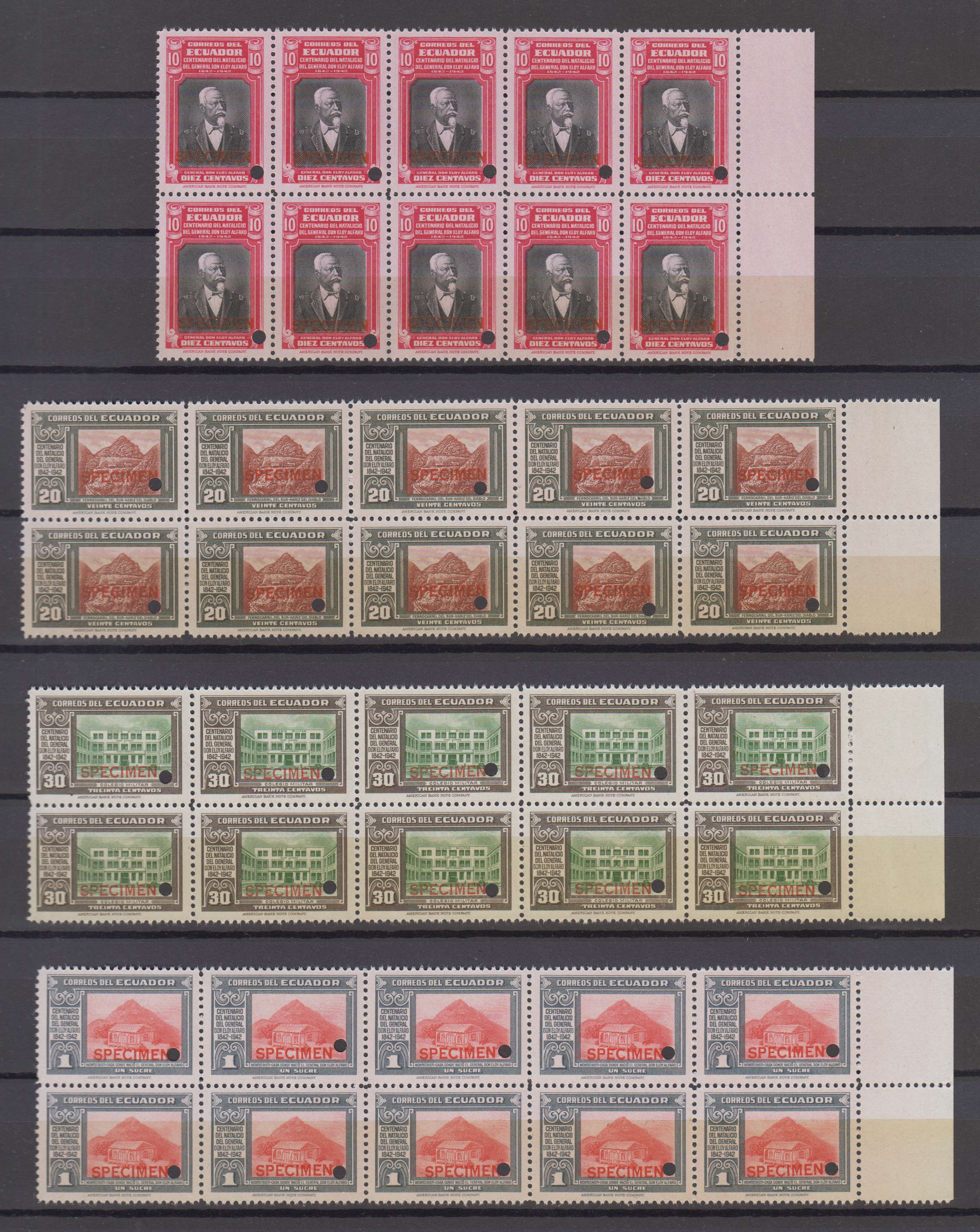 Ecuador 1942 — Scott 409-412