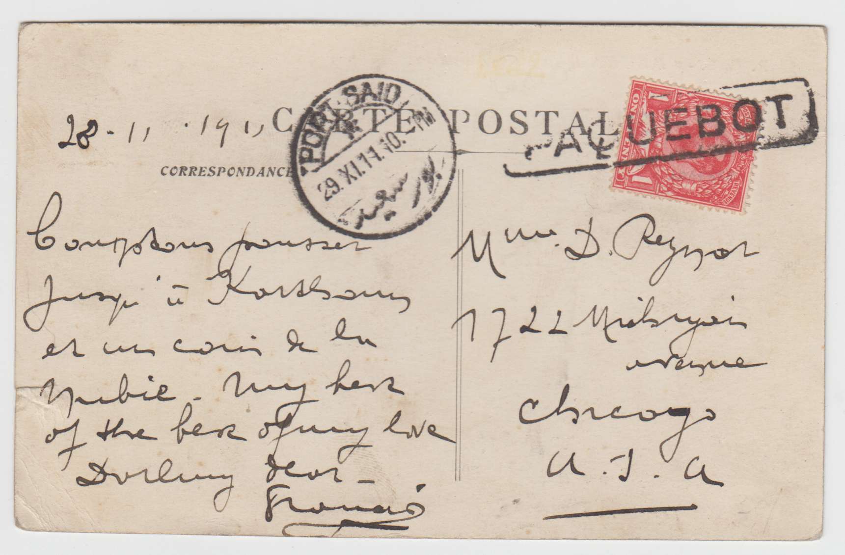Egypt 1911 — Maritime Mail