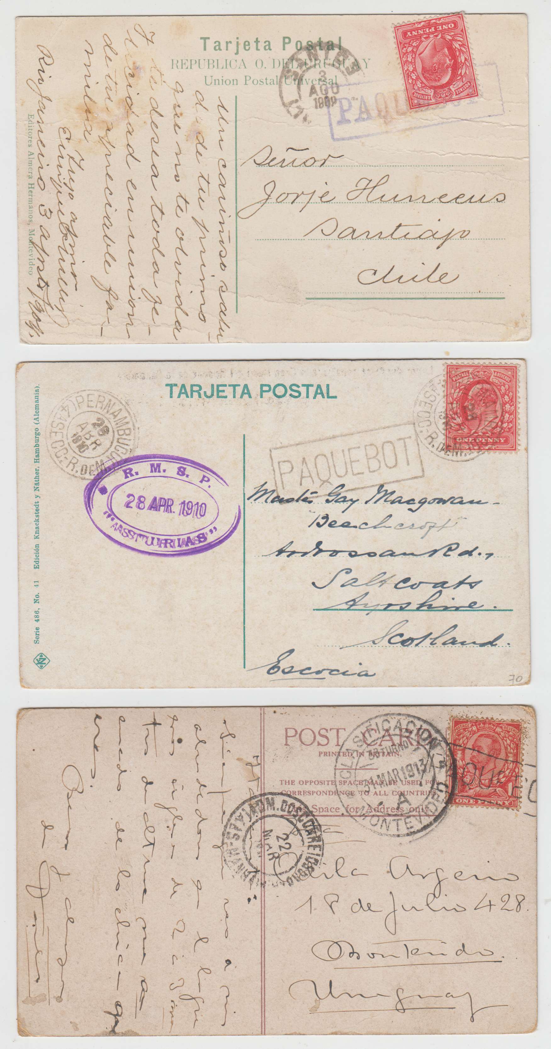 Great Britain 1909 — Maritime Mail