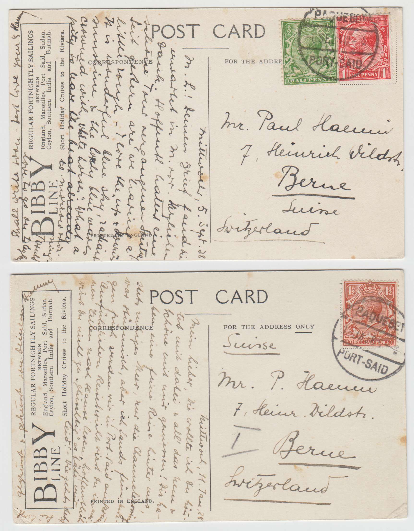 Great Britain 1928 — Maritime Mail