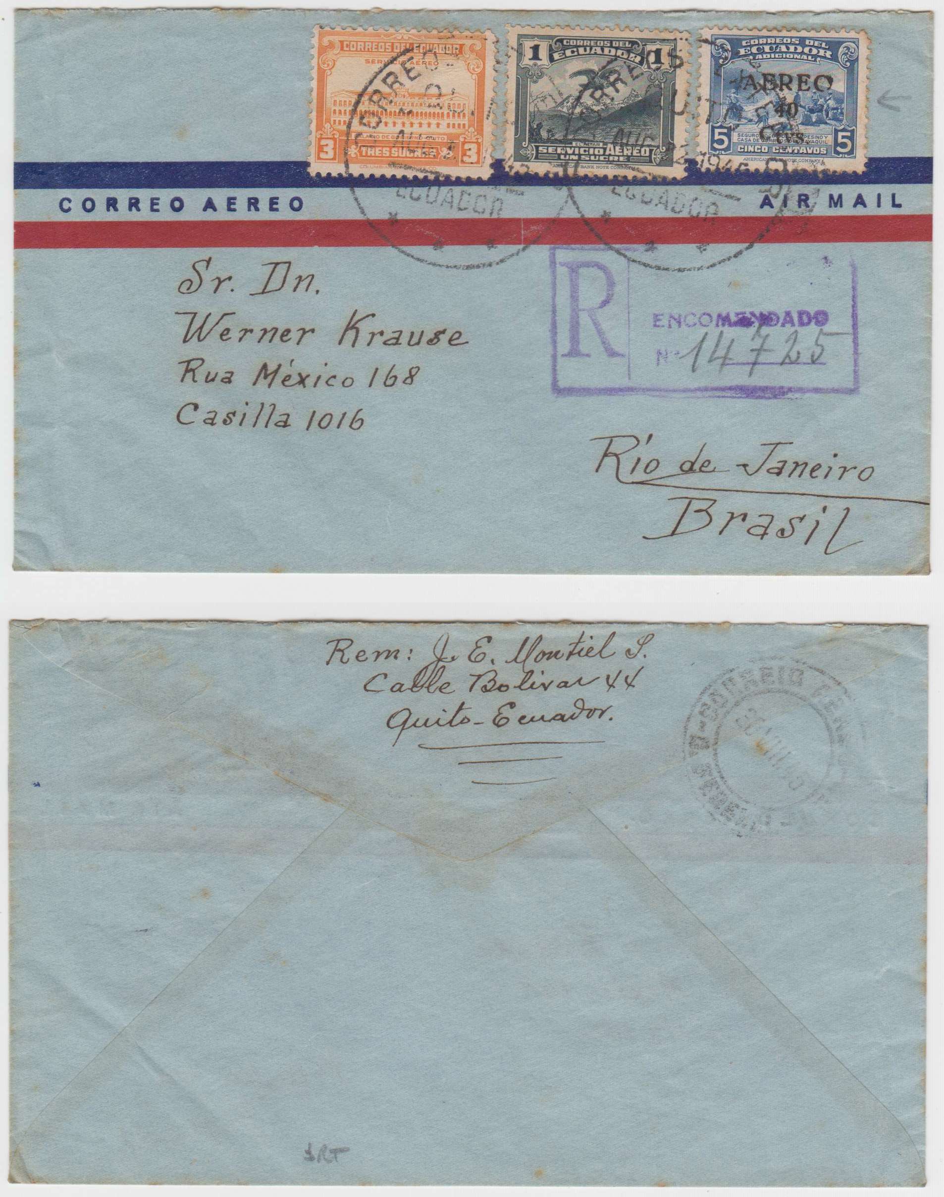 Ecuador 1945 — airpost issue