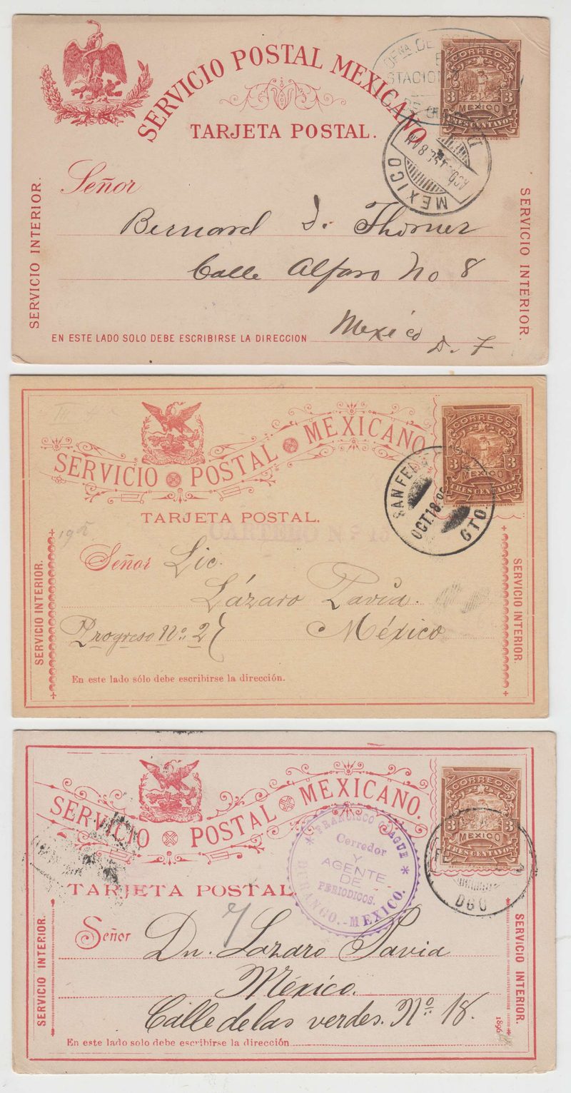 Mexico 1895 — Cartero (postman) cancels