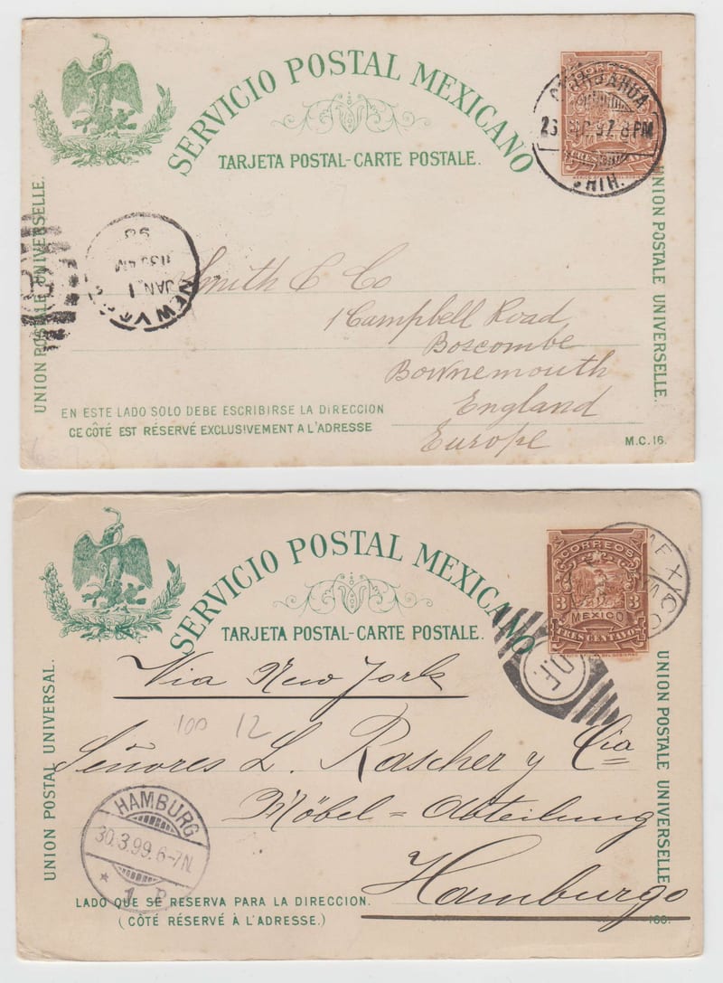 Mexico 1897 — Cards TO Europe & USA
