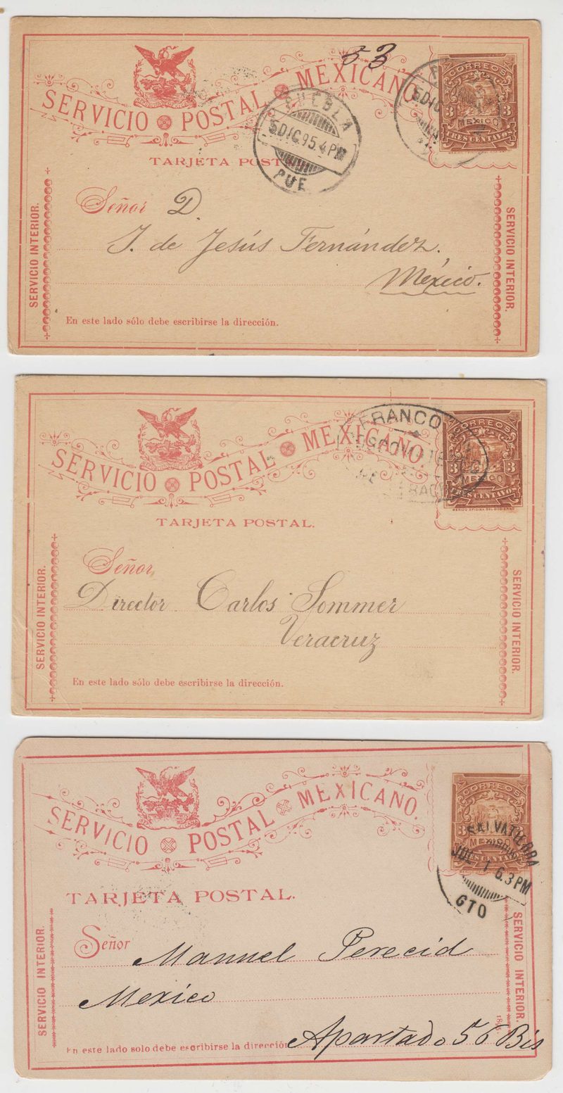 Mexico 1895 — Mepsi Pc67 (2x), Pc75 type I & Pc78 (2x)