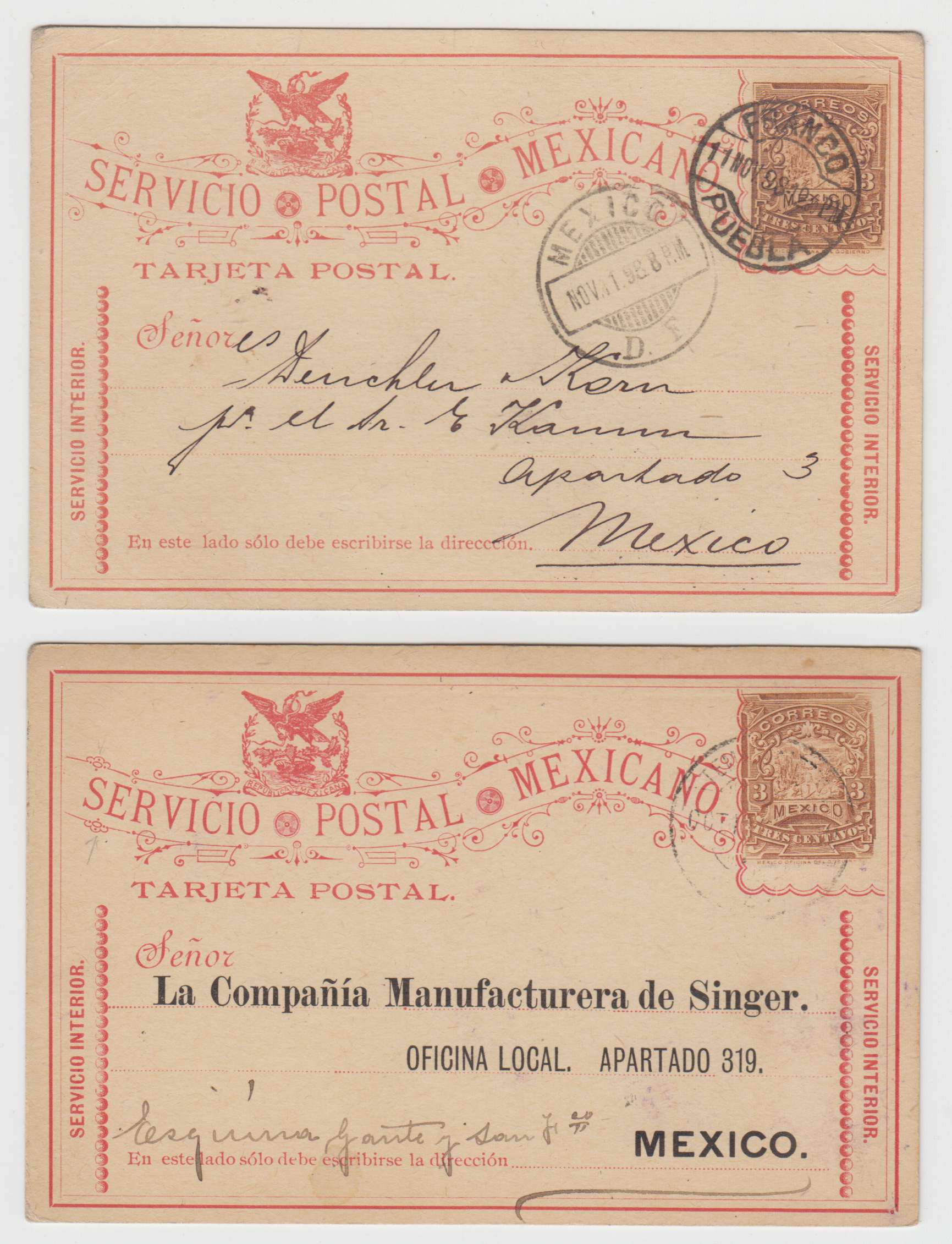 Mexico 1895 — Mepsi Pc67 (2x), Pc75 type I & Pc78 (2x)