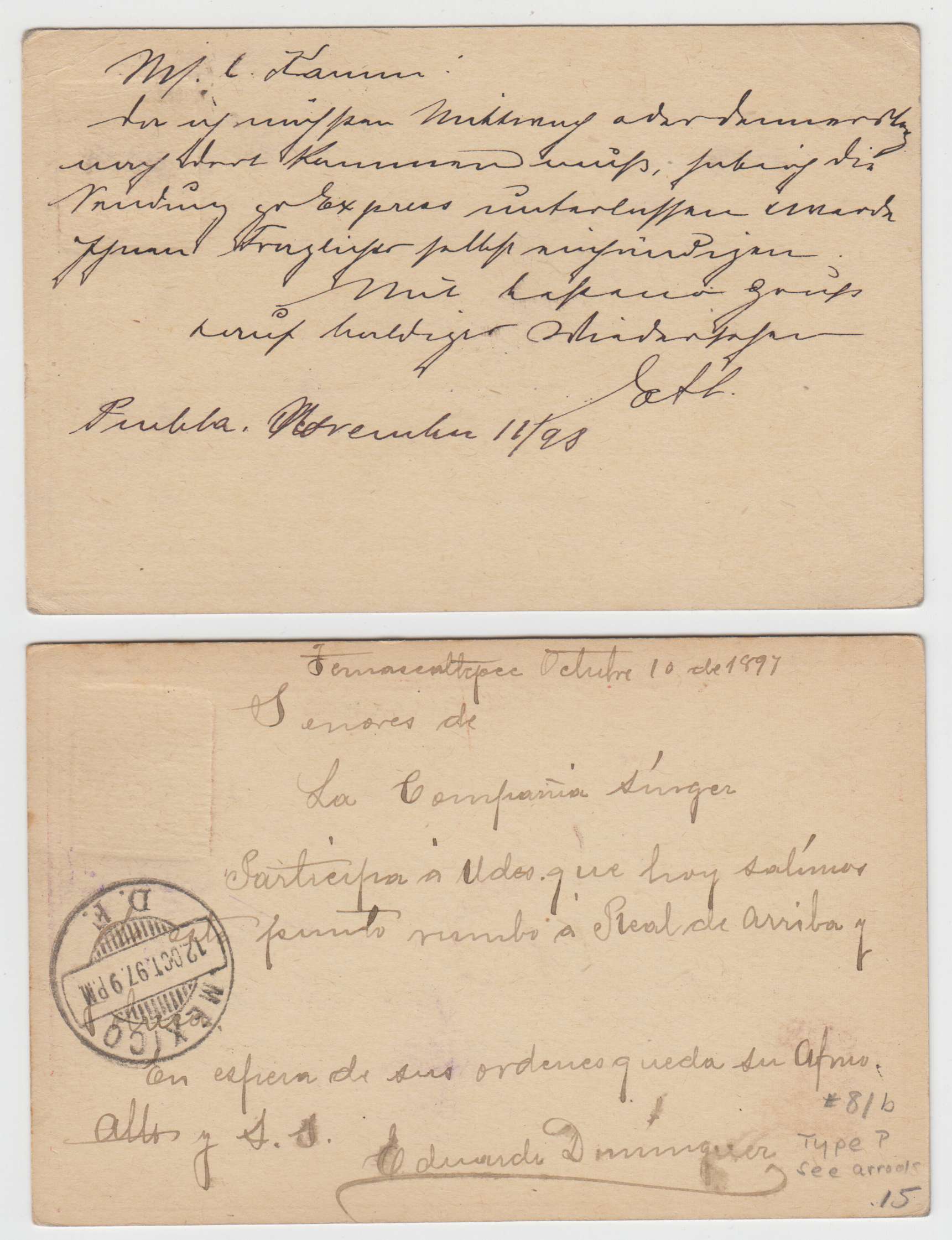 Mexico 1895 — Mepsi Pc67 (2x), Pc75 type I & Pc78 (2x)