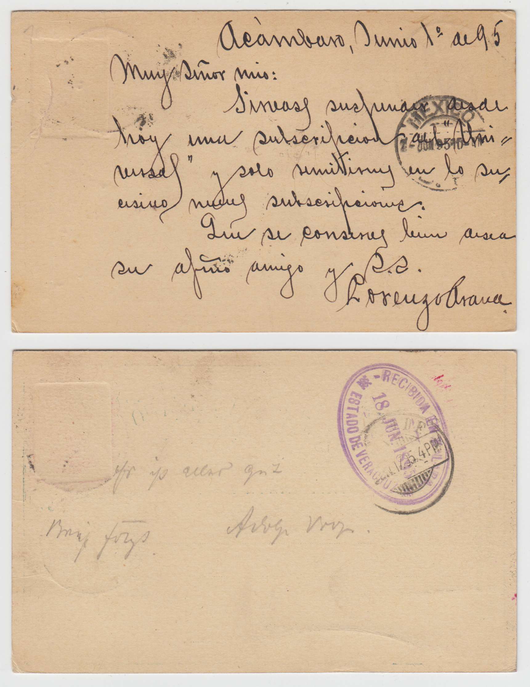 Mexico 1895 — PS, Cards