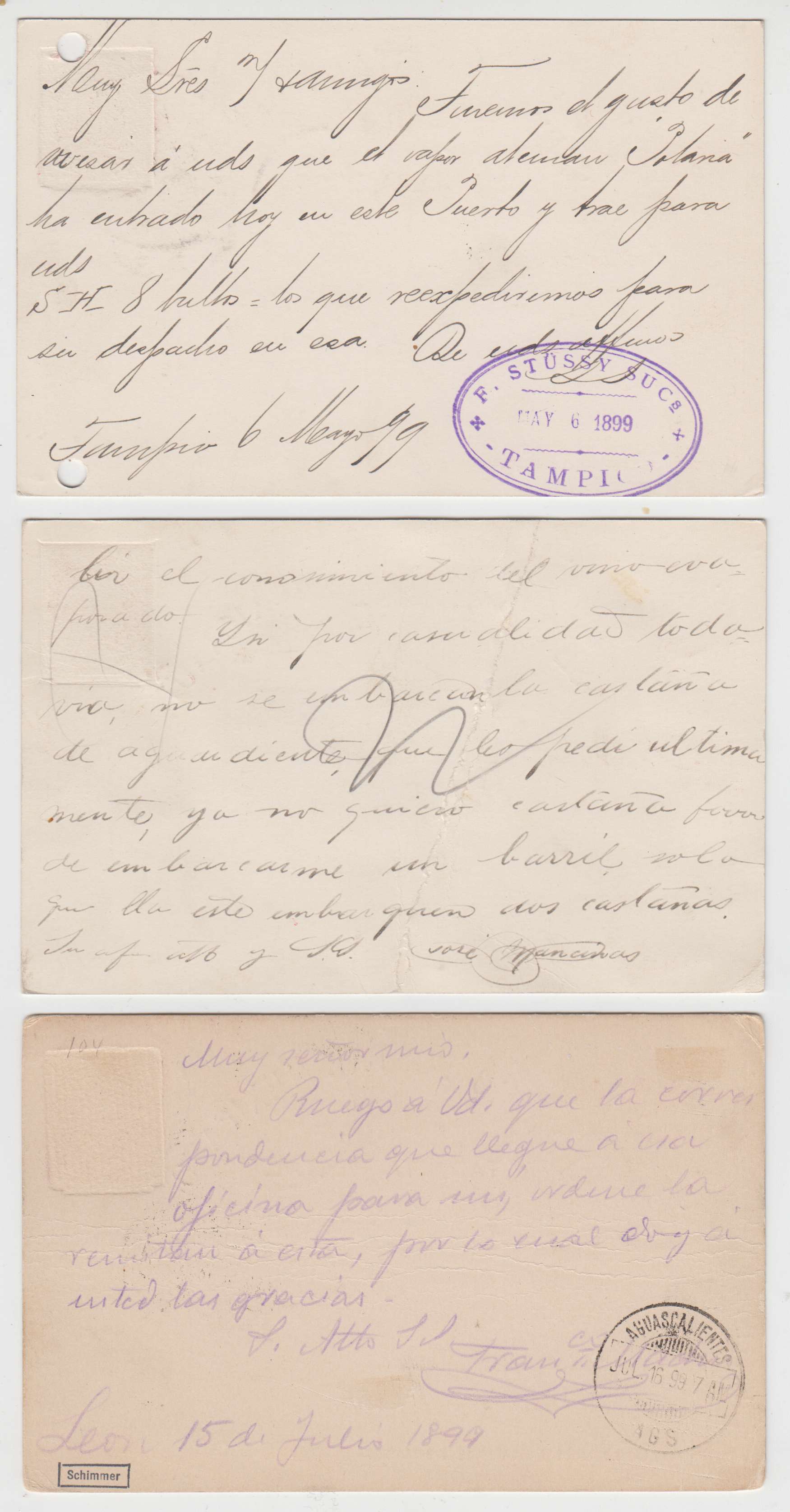 Mexico 1899 — Mepsi PC 97 (2x), Pc102 (2x) & Pc103