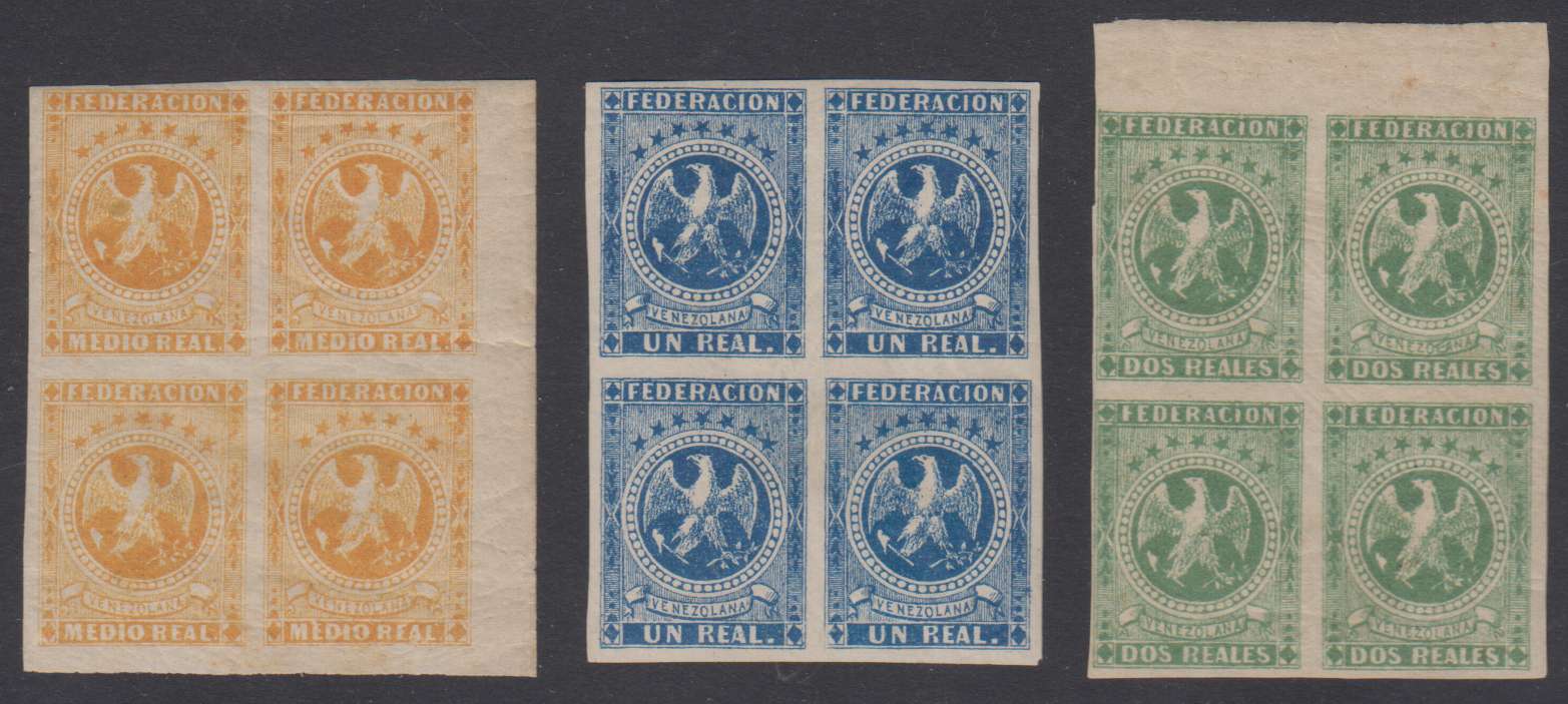 Venezuela 1863 — Scott 13-15 Yvert 10-12