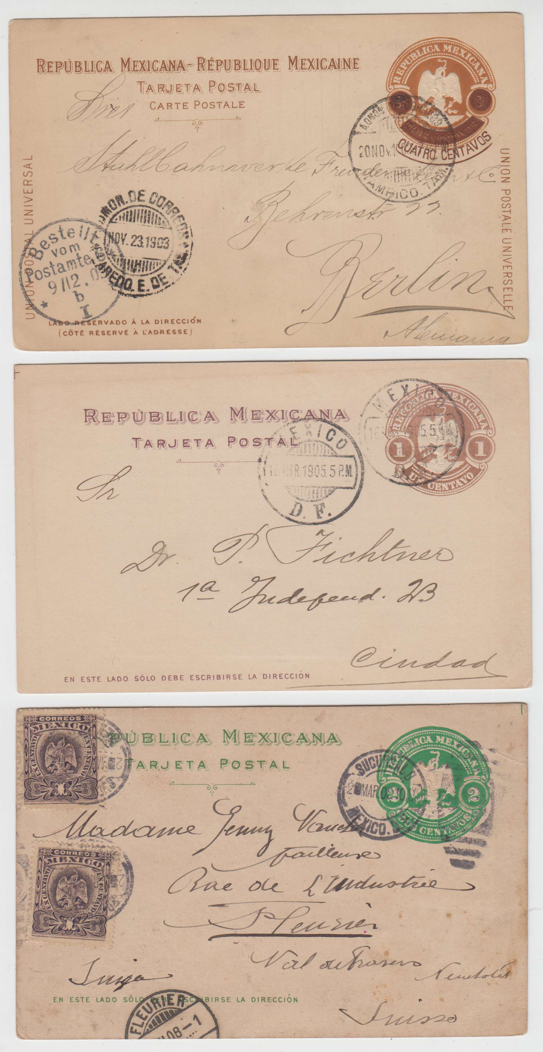 Mexico 1903 — H & G 113, 115 & 116