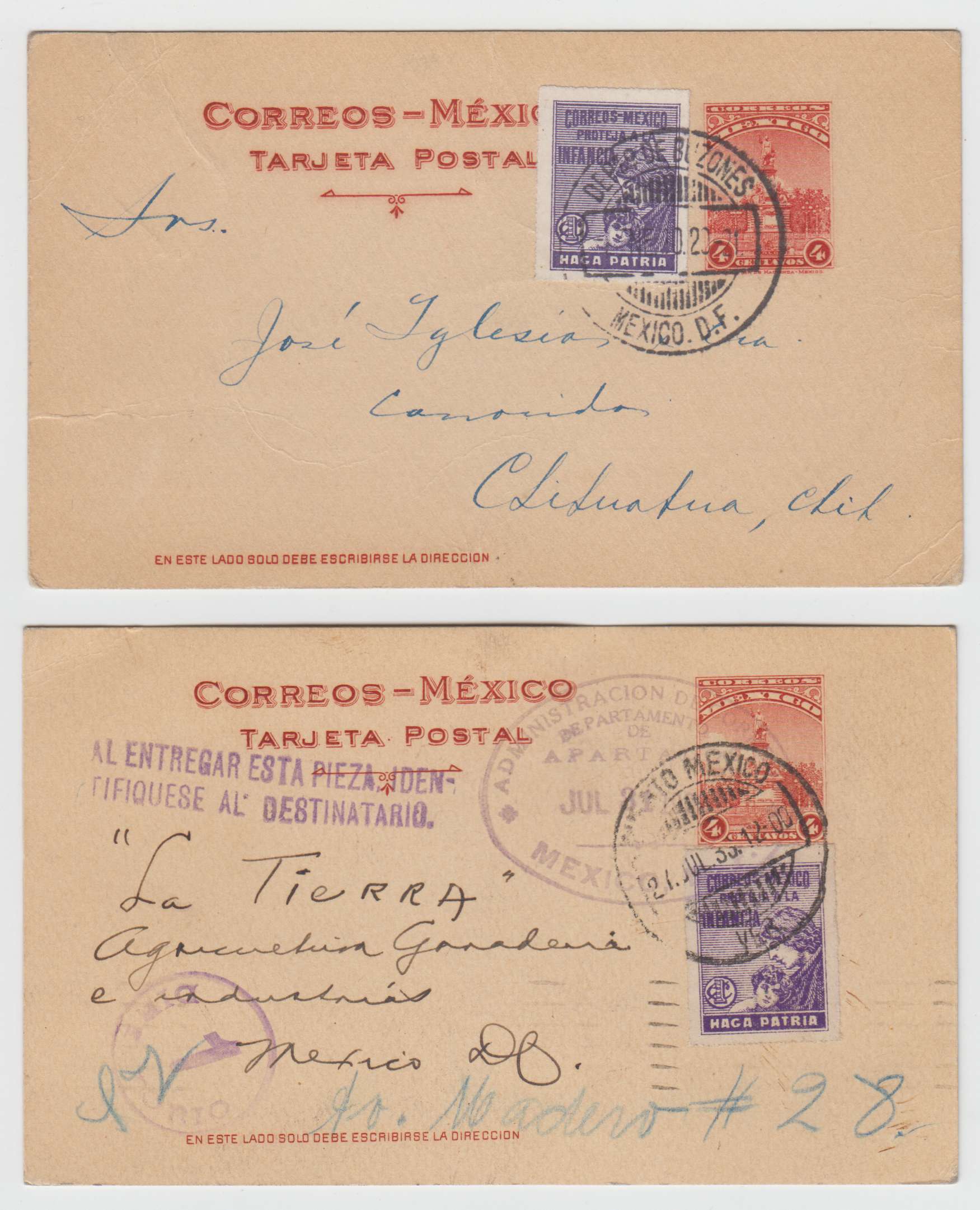 Mexico 1930 — Mepsi Pc128-129 & 129a