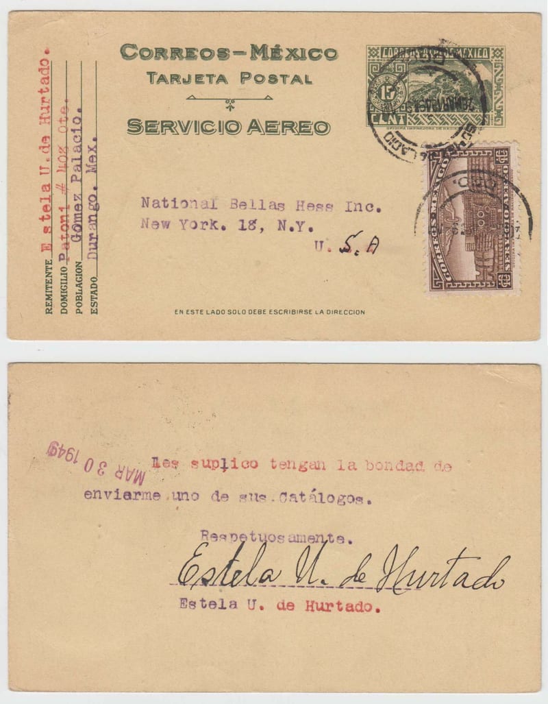 Mexico 1949 — Airmail postal card