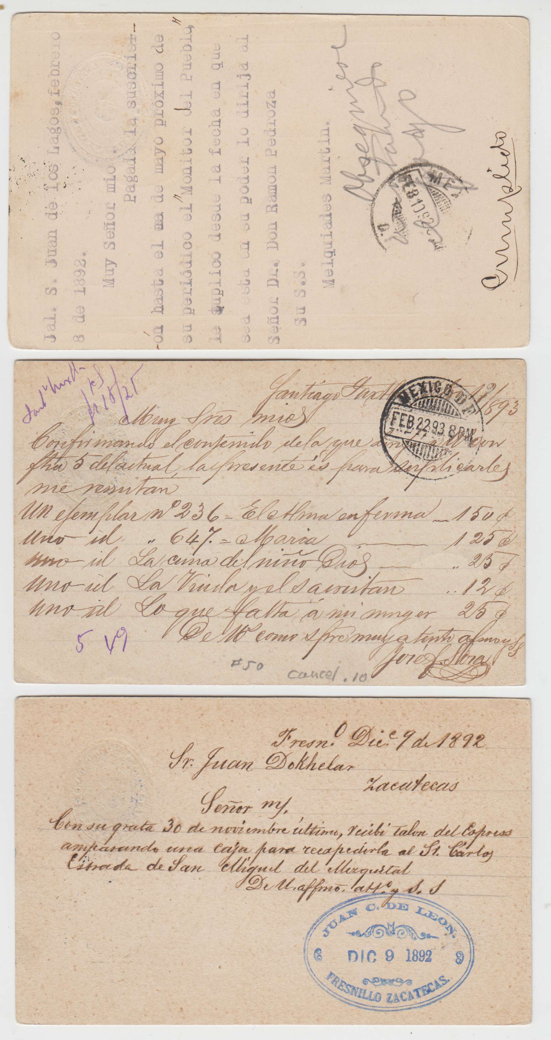 Mexico 1892 — Numerals