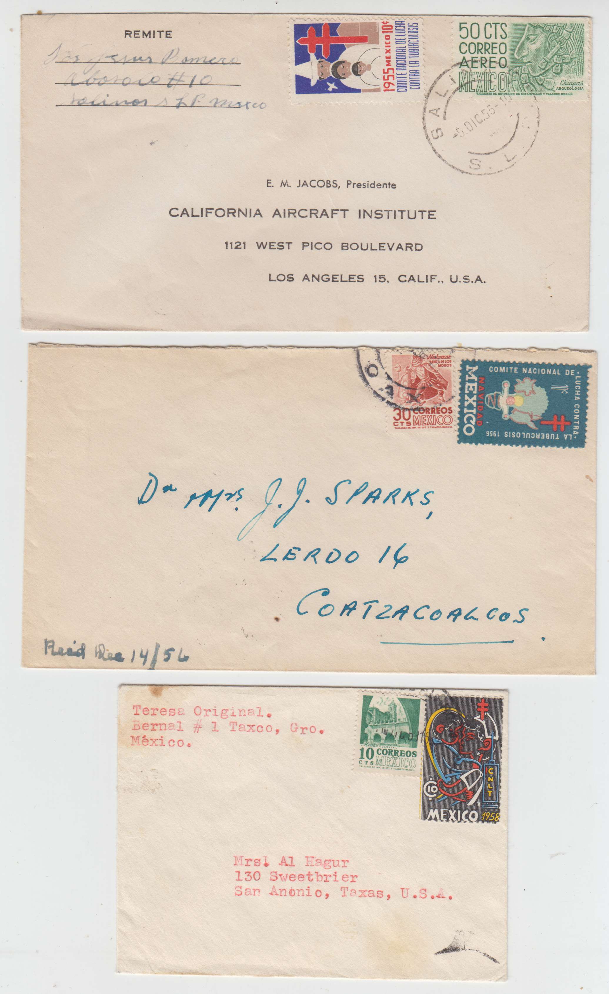 Mexico 1955 — Tbc relief labels