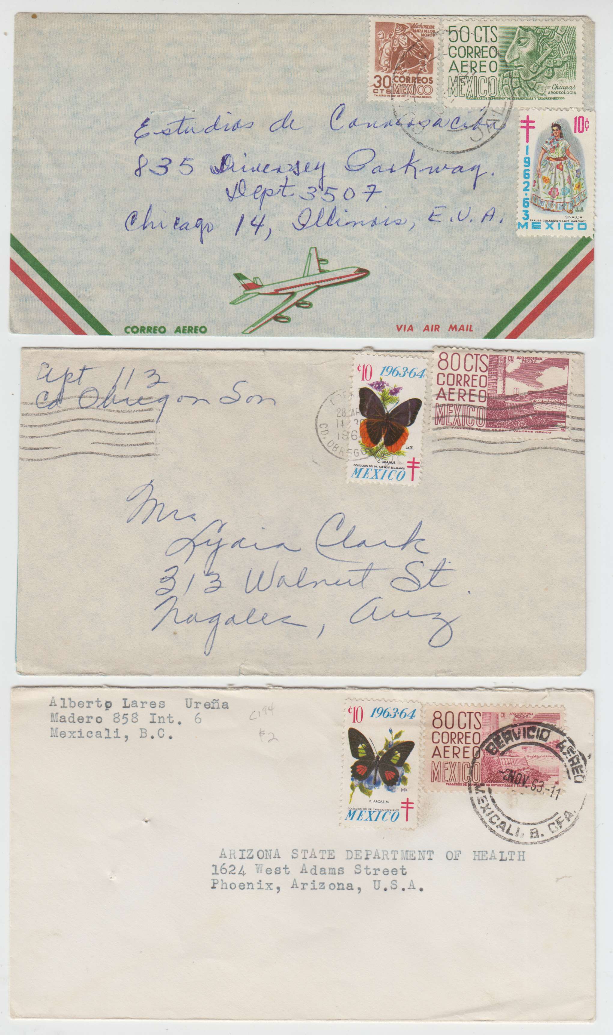 Mexico 1955 — Tbc relief labels