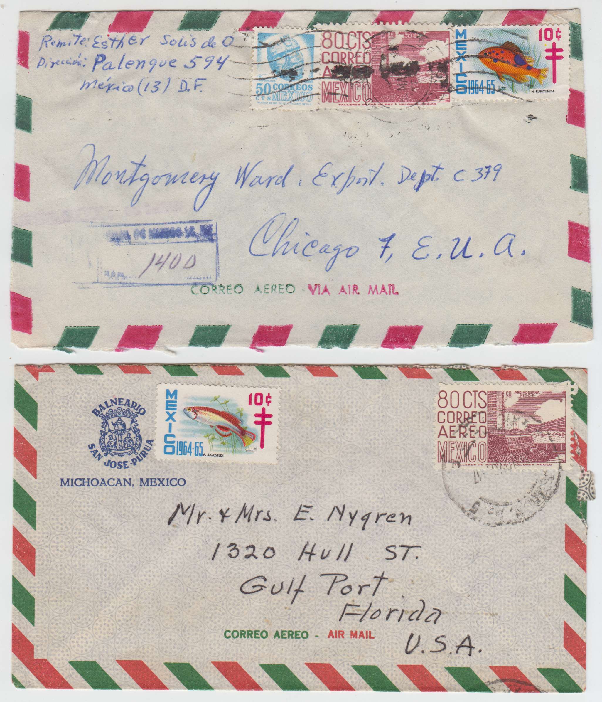 Mexico 1955 — Tbc relief labels