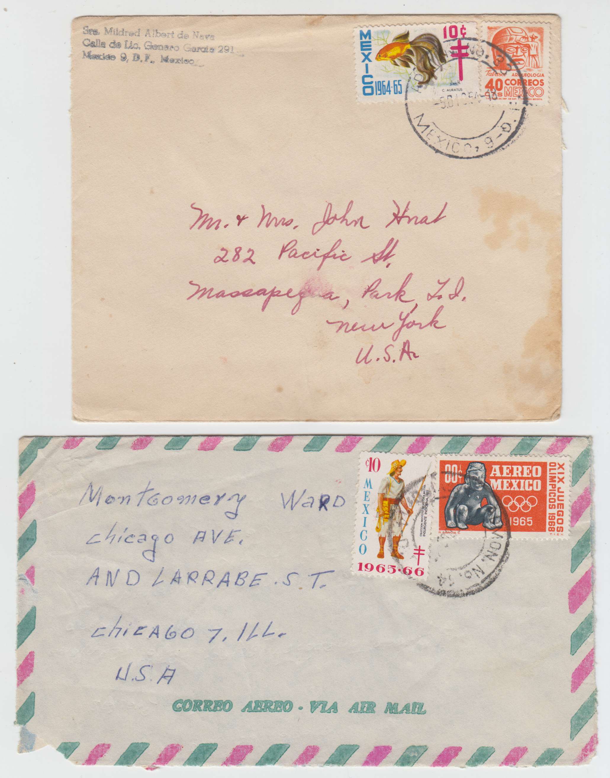 Mexico 1955 — Tbc relief labels