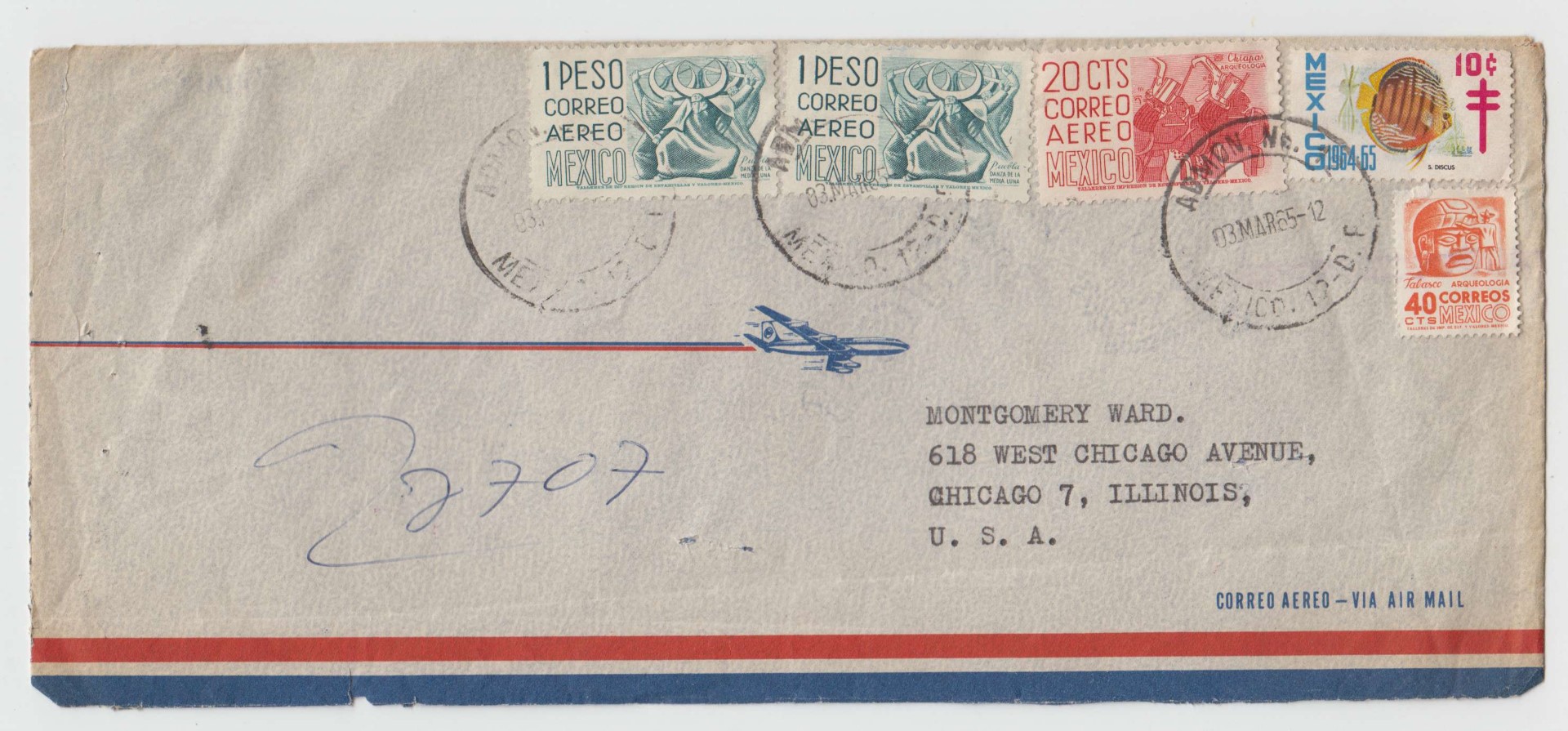 Mexico 1955 — Tbc relief labels