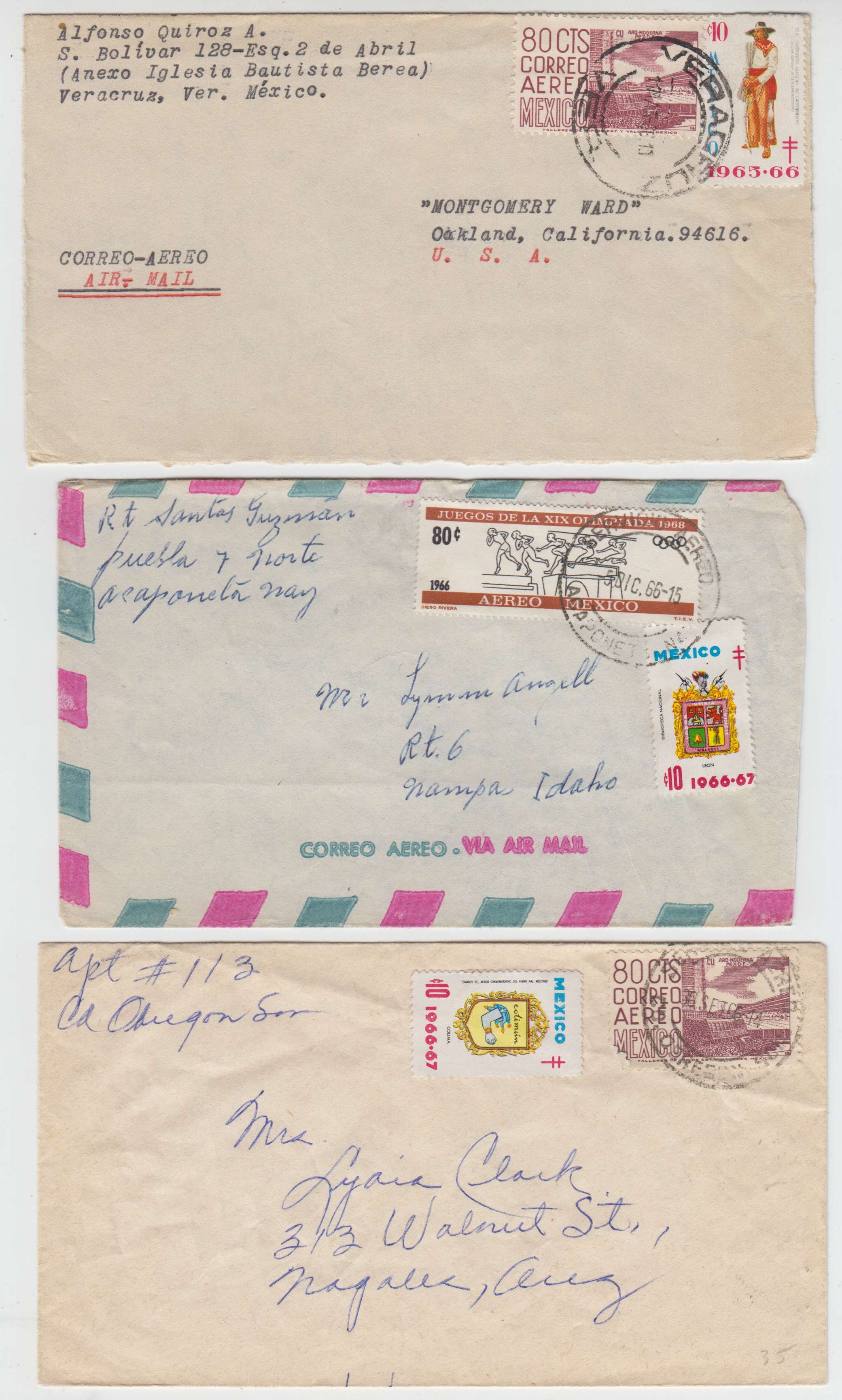 Mexico 1955 — Tbc relief labels